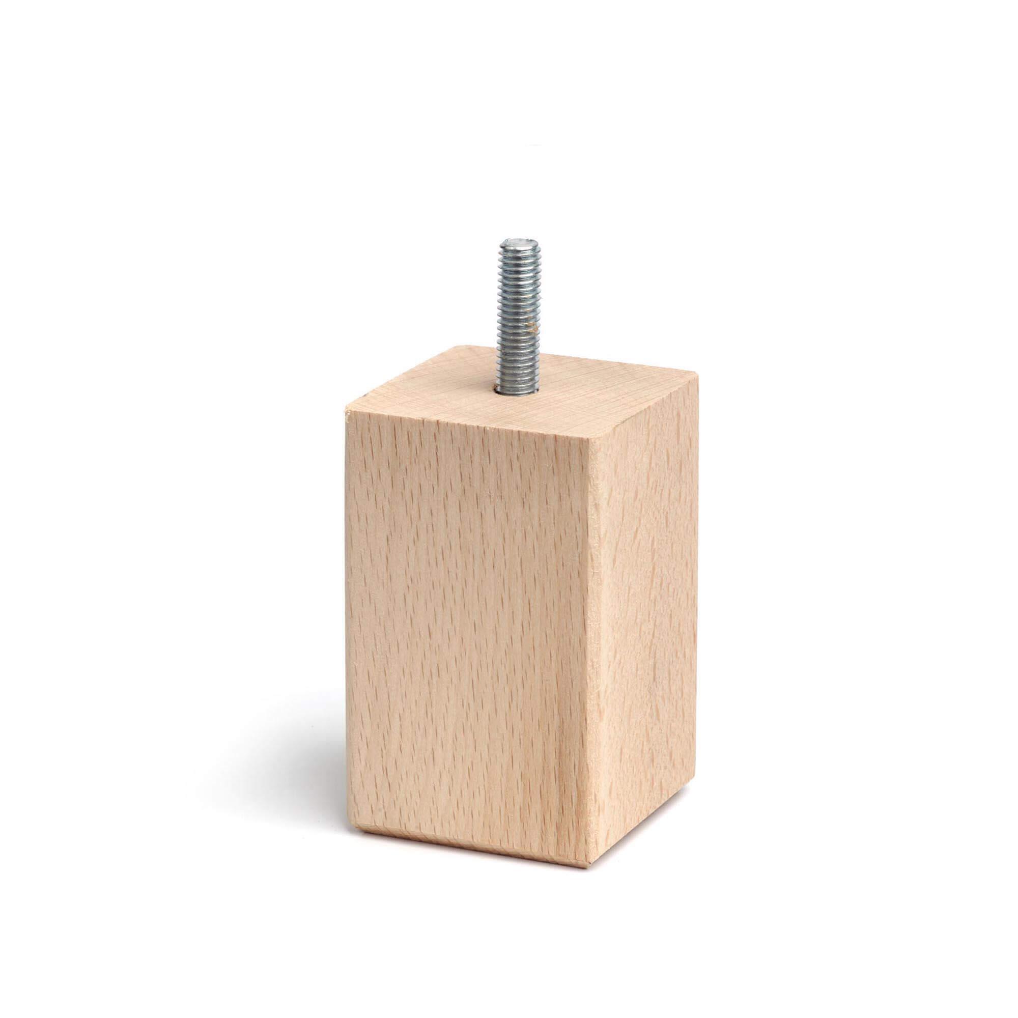 Pata para mueble bajo y sofa de madera haya, alt 8 cm