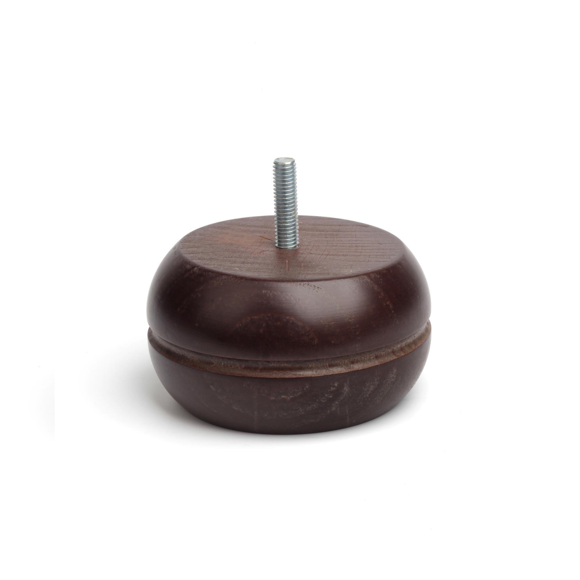 Pata para mueble bajo y sofa de madera wengue, alt 5 cm