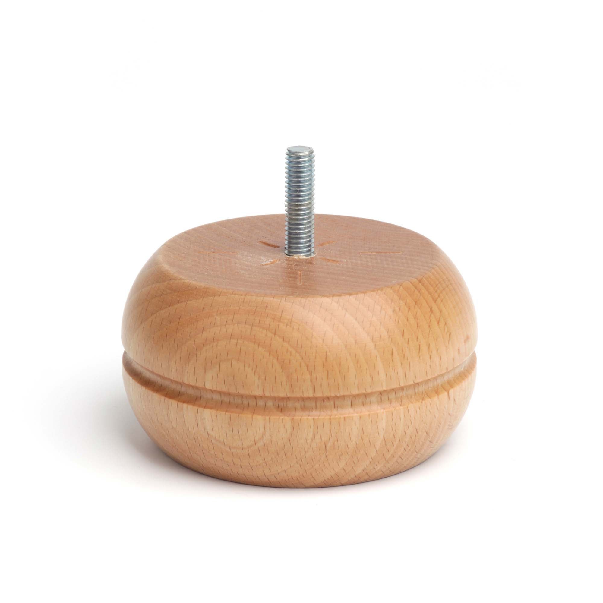 Pata para mueble bajo y sofa de madera haya, alt 5 cm