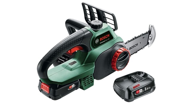 Tronçonneuse sans fil BOSCH UniversalChain 18V + 2 batteries 2,5 Ah, guide 20 cm