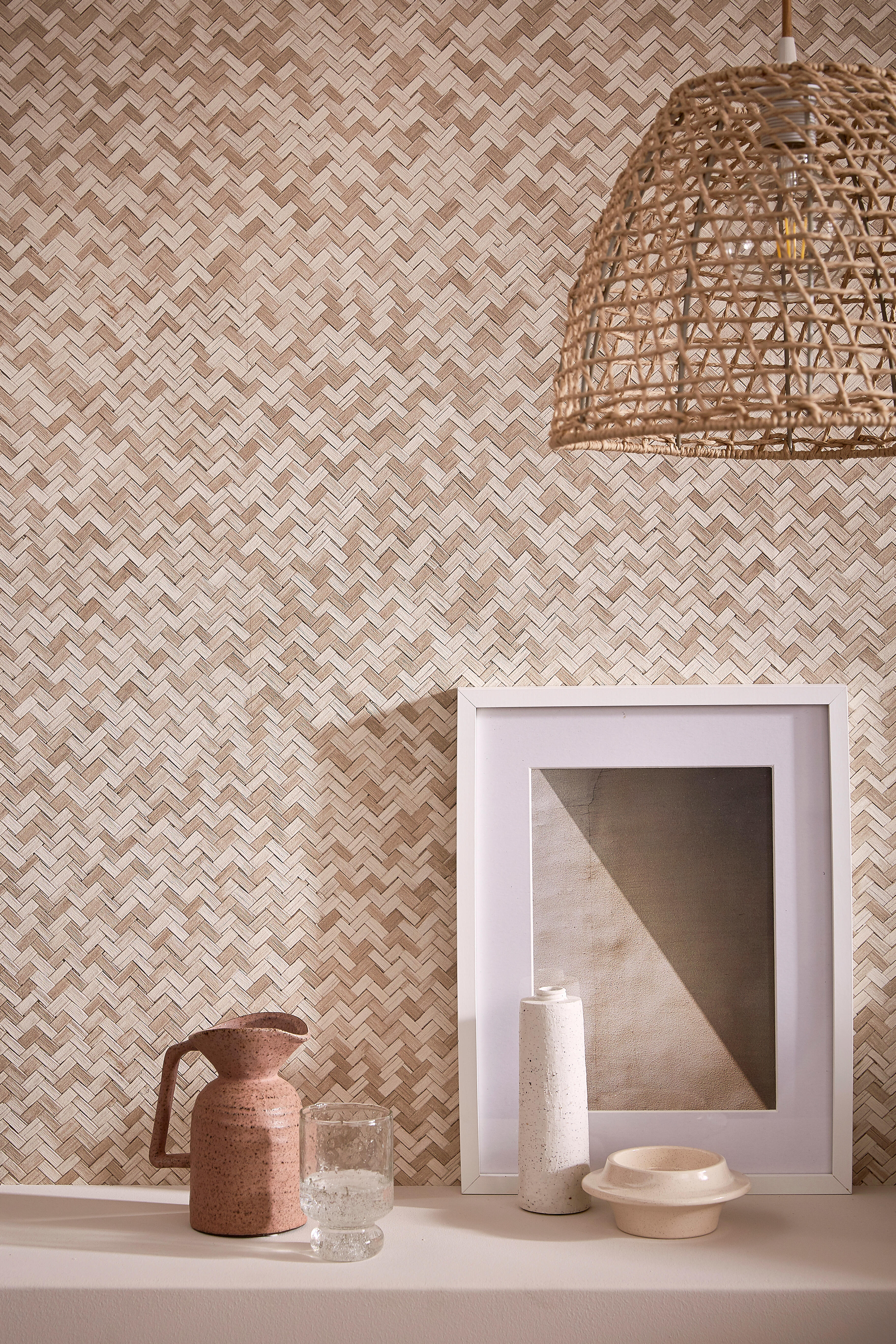 Suspension Tuzo rotin, beige, Diam.45 cm, E27 - 2