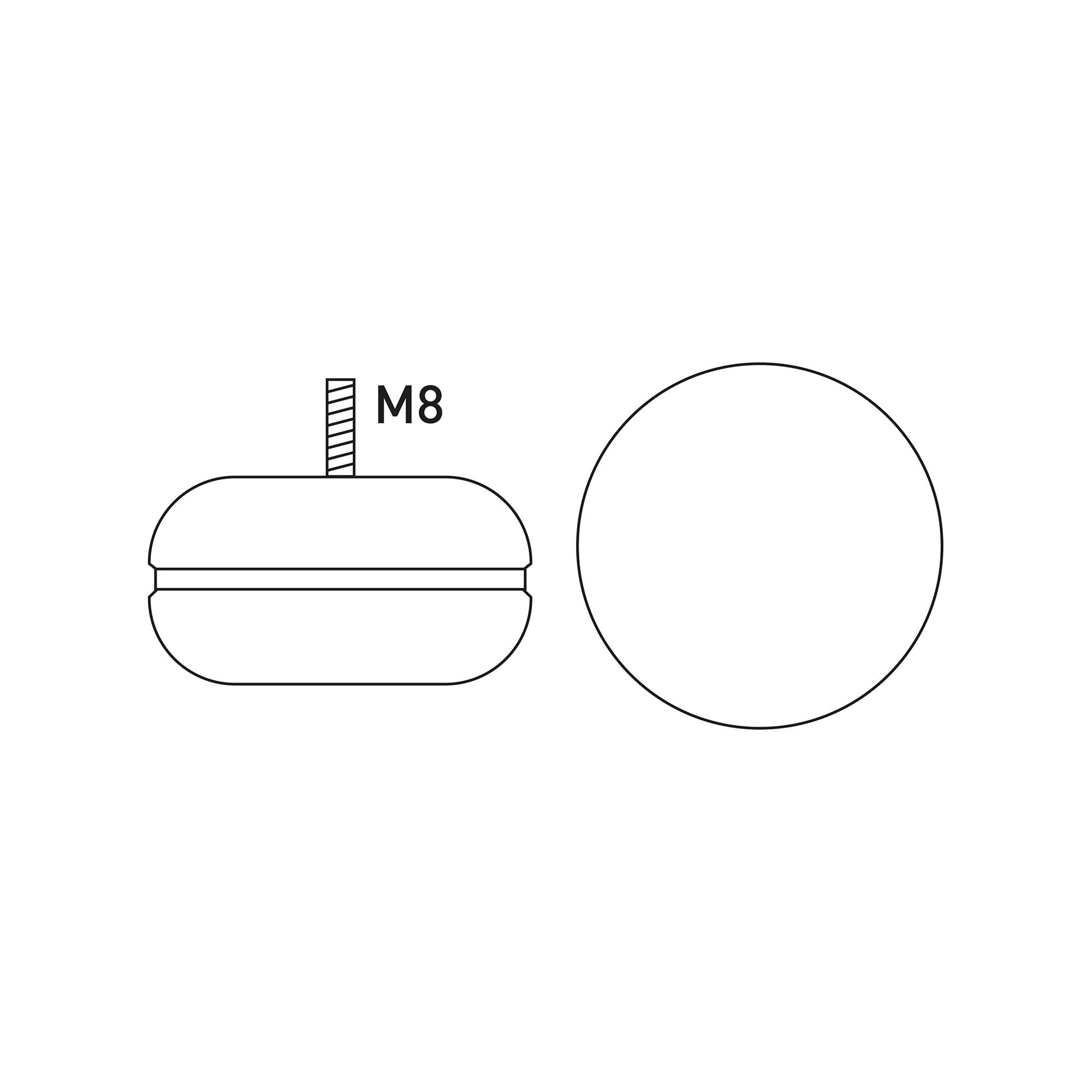 Pé Redondo Madeira Altura 50mm Diâmetro 30mm Faia Wengue - 7