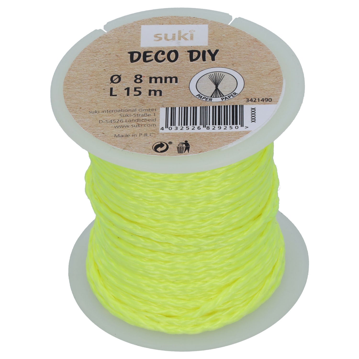 Cordon élastique Cordamarket 8 Mm – Jaune Fluo, 50 M, Multi-usages (bâches, Camping, Bateaux, Piscine)