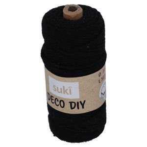 Cordon Coton Ciré Noir 3mm - Longueur 3 Mètres - Neuf Pour Bricolage, Bijoux, Etc.
