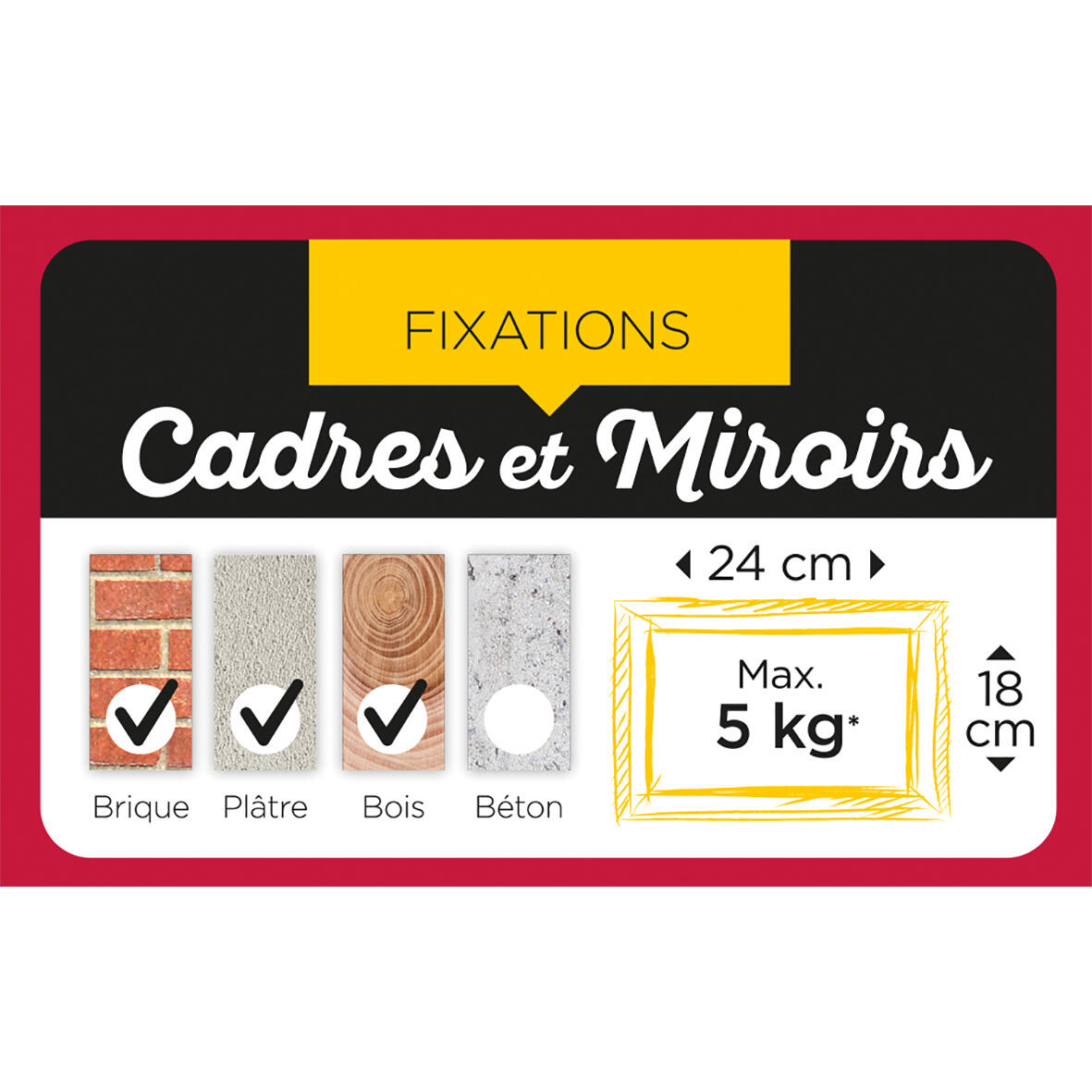 Lot de 12 crochets X TERF0 tableau, acier laitonné, support plâtre, brique, bois - 4