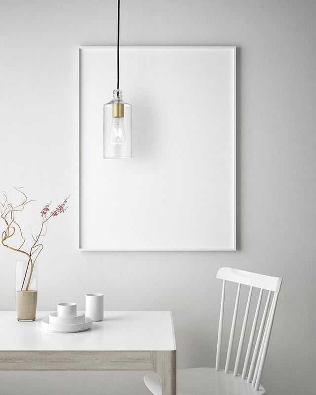 Lampadario Glamour Ebe oro paralume trasparente E27 Ø11cm MILOOX