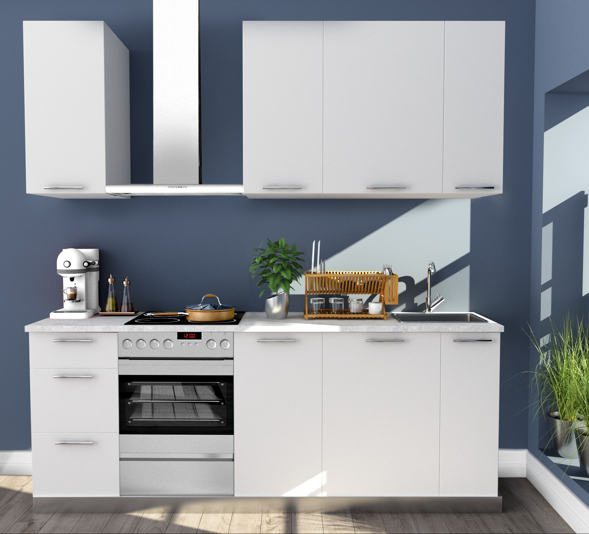 Frente gaveta de cozinha Delinia Sevilha 59.7x12.5cm branco brilhante - 14