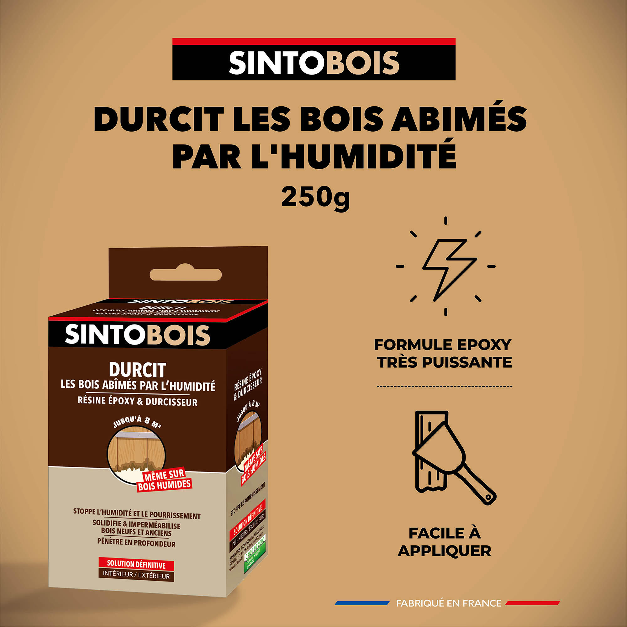 Résine époxy Sintobois SINTO, 250g transparent - 4