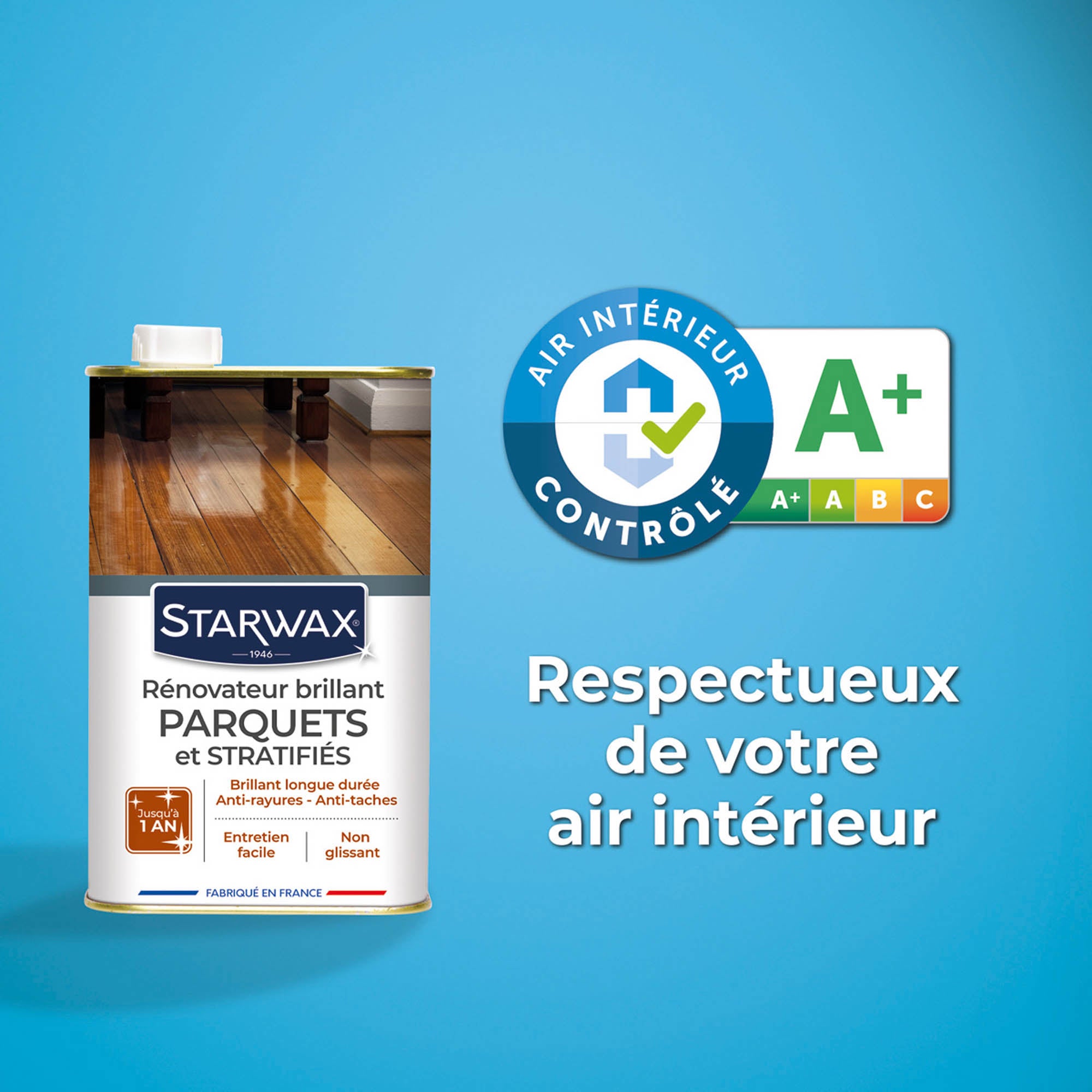 Rénovateur bois STARWAX Parquets et stratifiés, brillant, 1L, 1Kg - 2