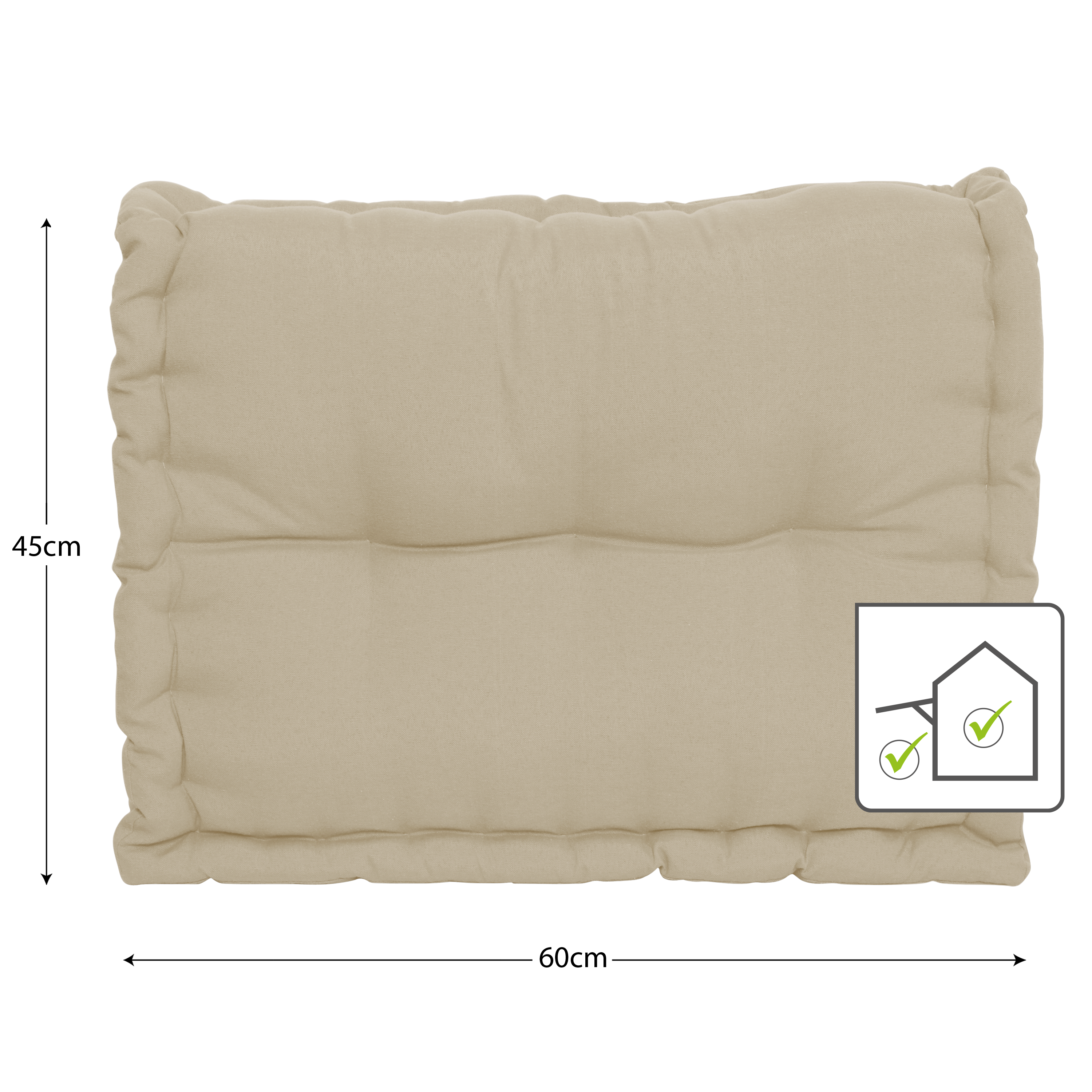 Almofada de encosto Luck 45x60x22cm Inspire bege - 7