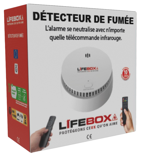 Détecteur de fumée radio IR, garantie 10 ans, Lifebox - 2