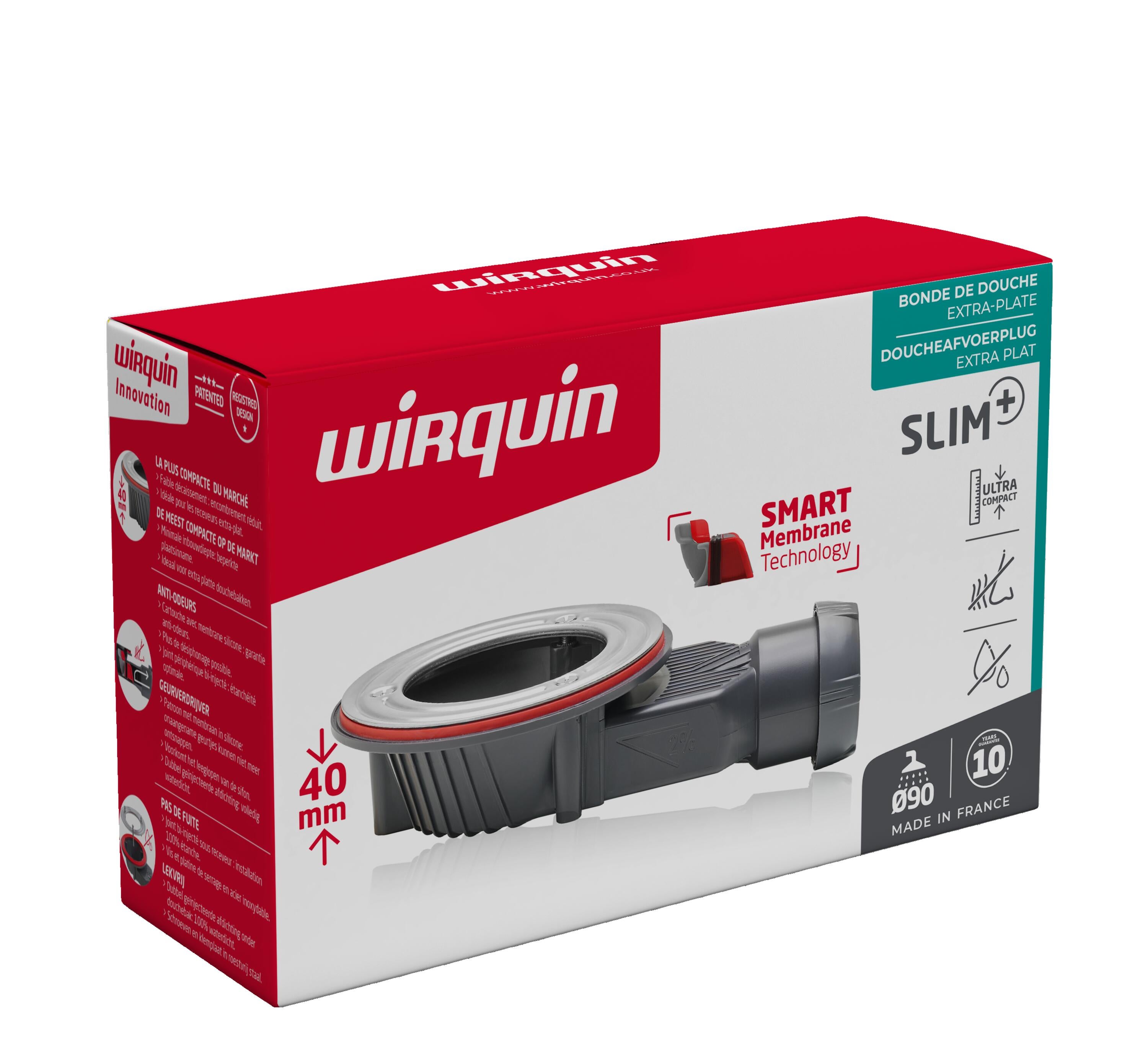 Bonde pour bac de douche, gris, Diam..90 mm, WIRQUIN - 4