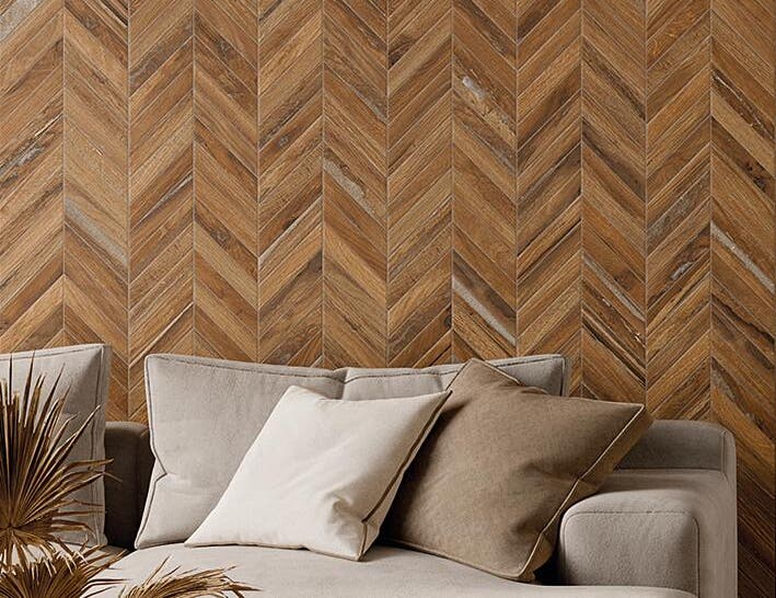 carrelage mural motif chevron