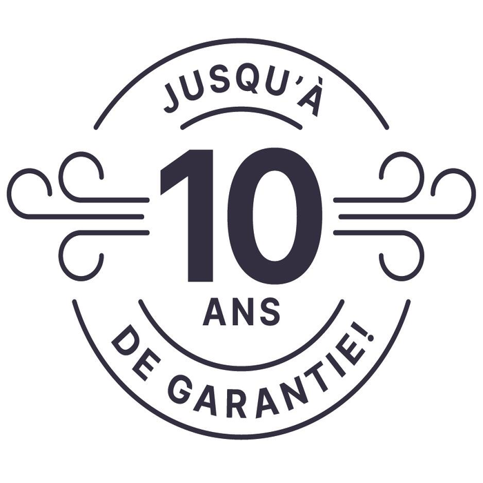10 ans de garantie en changeant le filtre poussière tous les ans et en enregistrant votre appareil sur notre site de garantie warranty-woods.com.