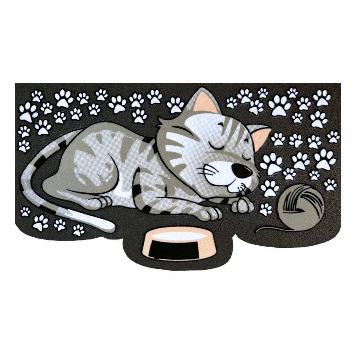 Emmevi Zerbino Semiluna Antiscivolo – 40x70 Cm, Retro In Gomma, Pelo Sintetico Assorbente, Made In Italy, Colore Grigio