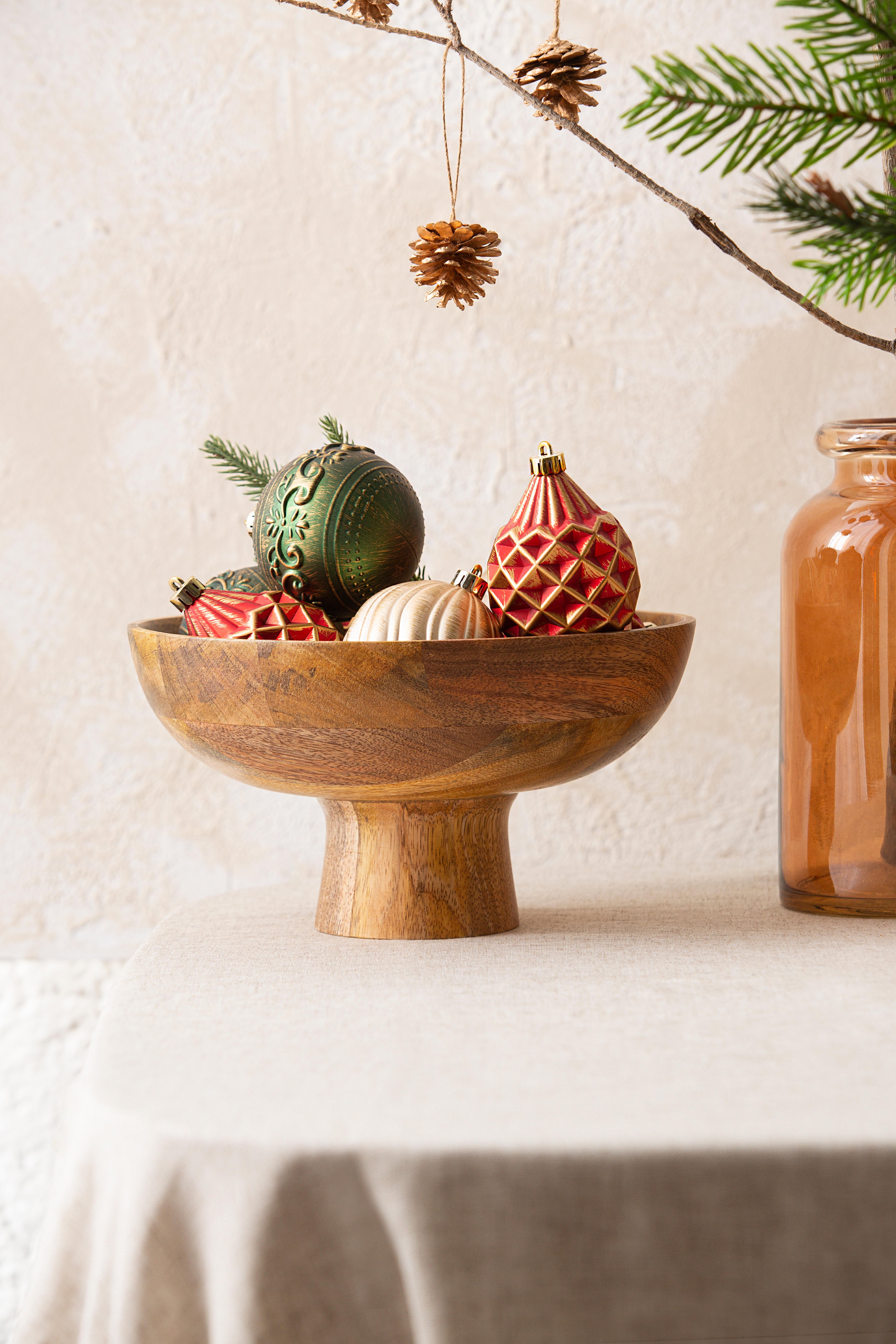 Adorno colgante bola con piña marrón Ø5 cm - 5