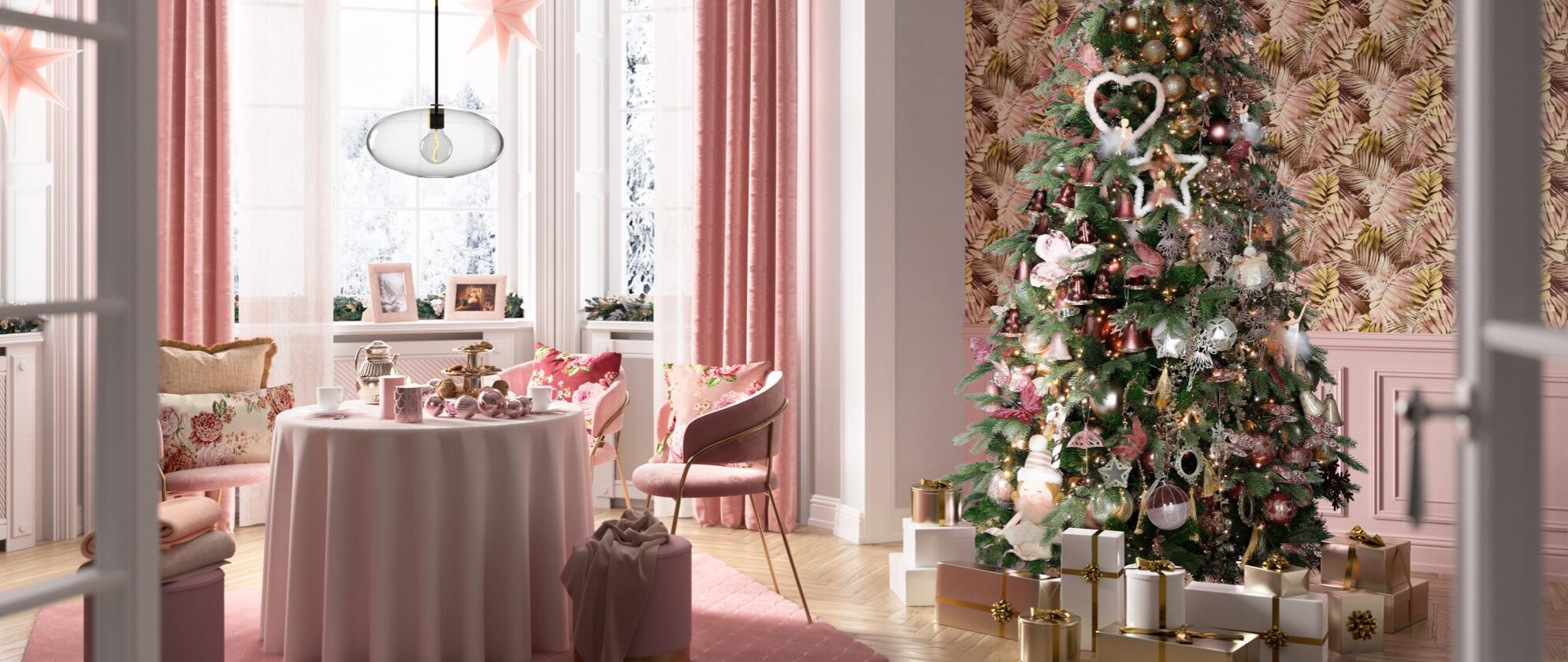 Albero Di Natale Rosa Cipria E Oro Come addobbare un Albero di Natale rosa cipria e oro in stile Magical