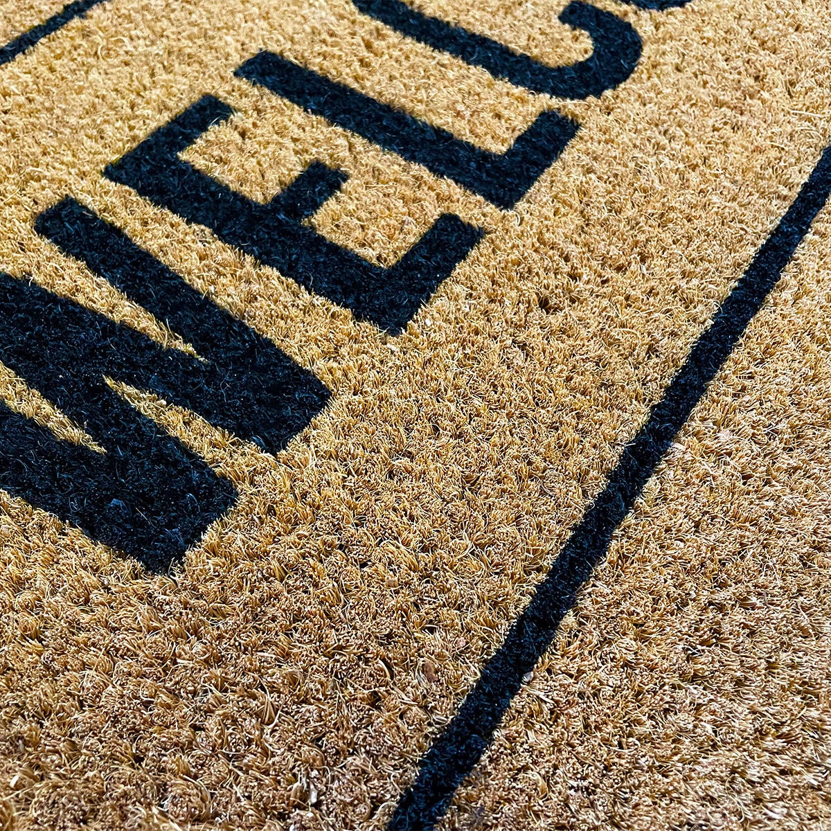 Tapis coco rond welcome beige 60x60 Ep. 15mm  - 3