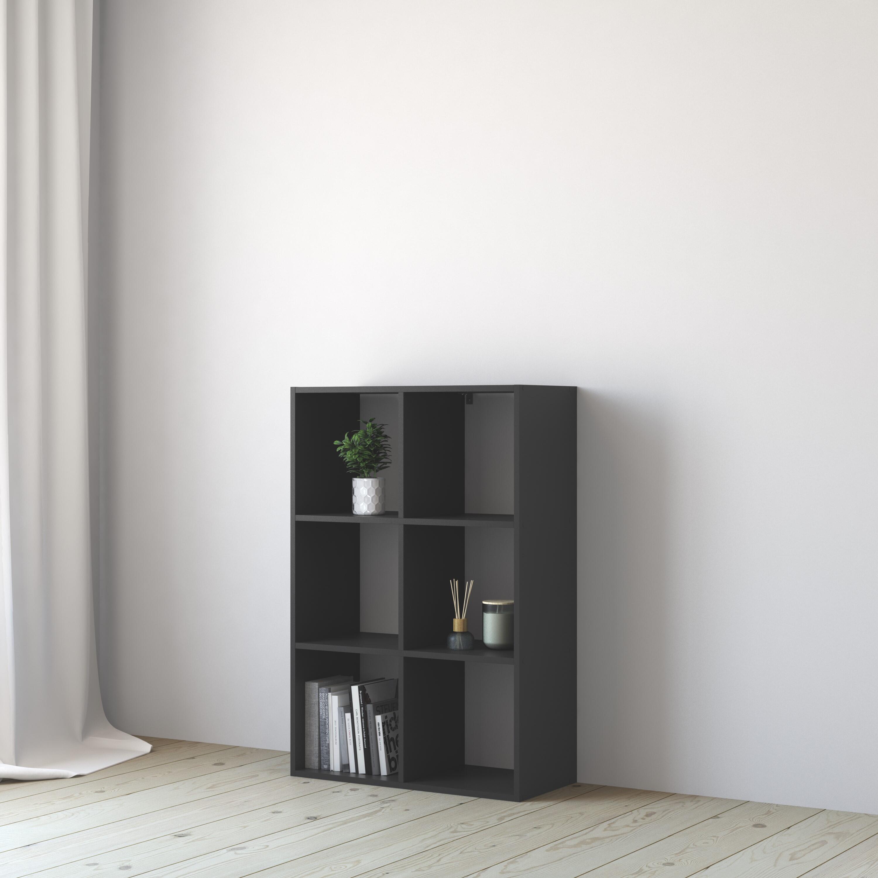 Estante de parede 6 cubos cinza 70,4 x 31,7 x 104,9 cm Spaceo Kub - 4