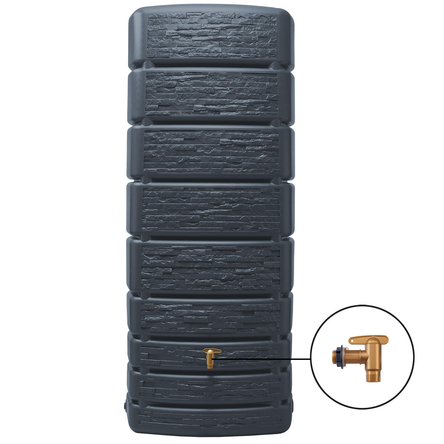 Récupérateur d'eau GARANTIA rectangulaire mural,Slim Stone gris granit , 500 l - 5