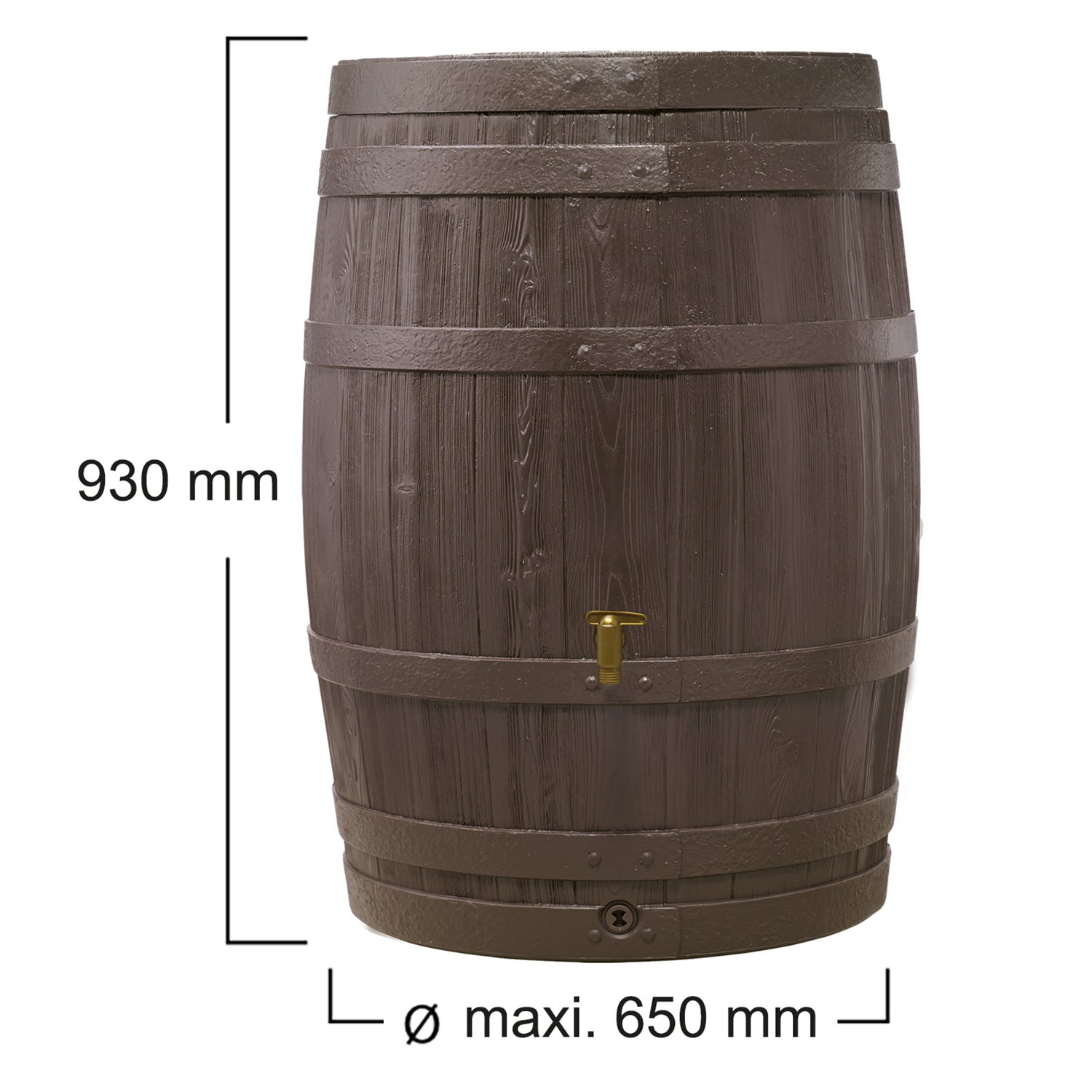 Récupérateur d'eau GARANTIA cylindrique brun, 250 l - 3