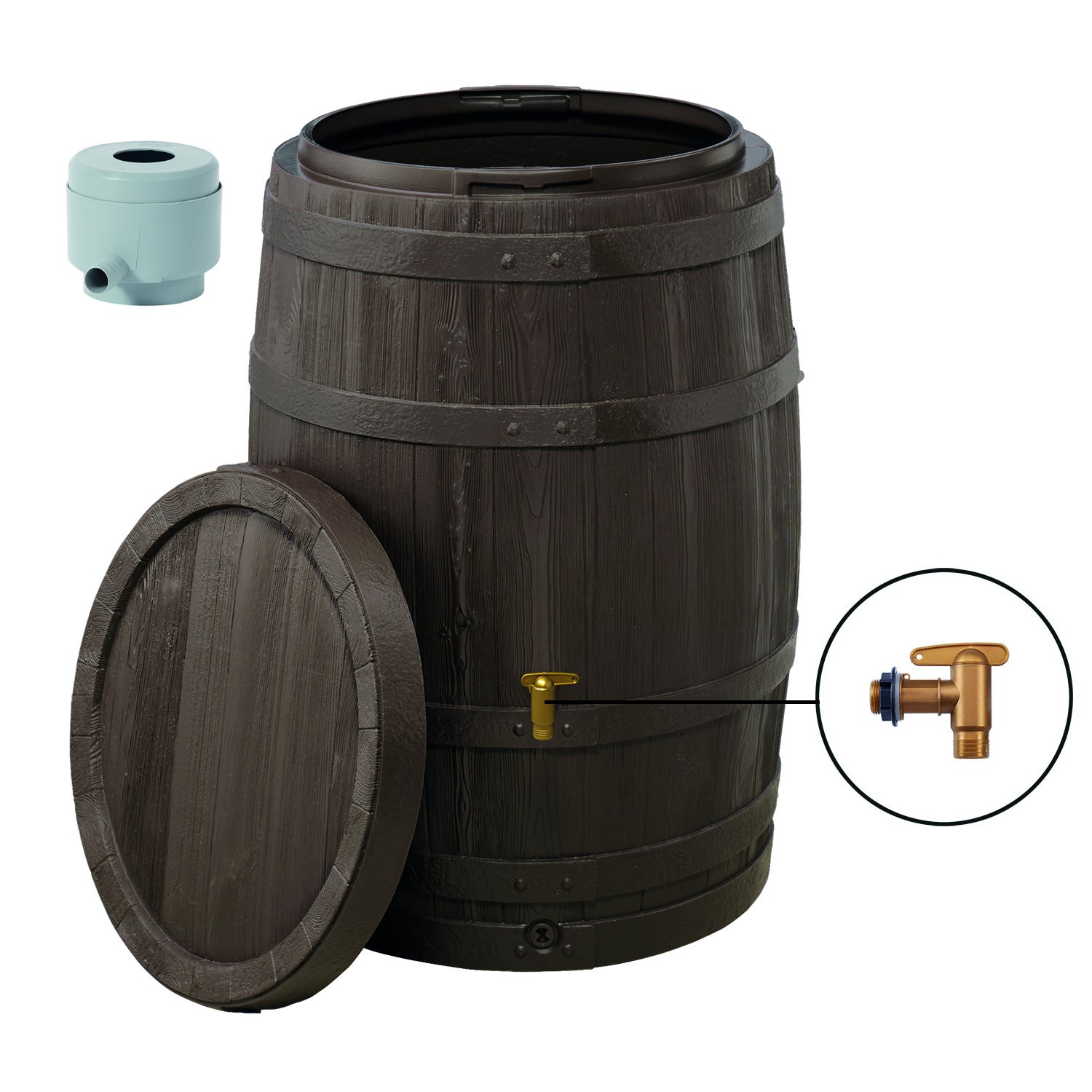 Récupérateur d'eau GARANTIA cylindrique brun, 250 l - 5