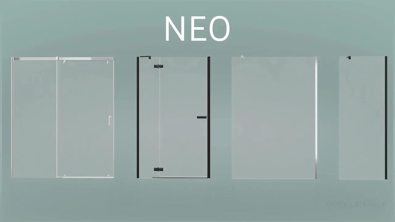 Pannello laterale per box doccia Neo L 70 x H 200cm, Sp. 8 mm vetro vetro senza finitura / trasparente profilo in alluminio cromato - 2