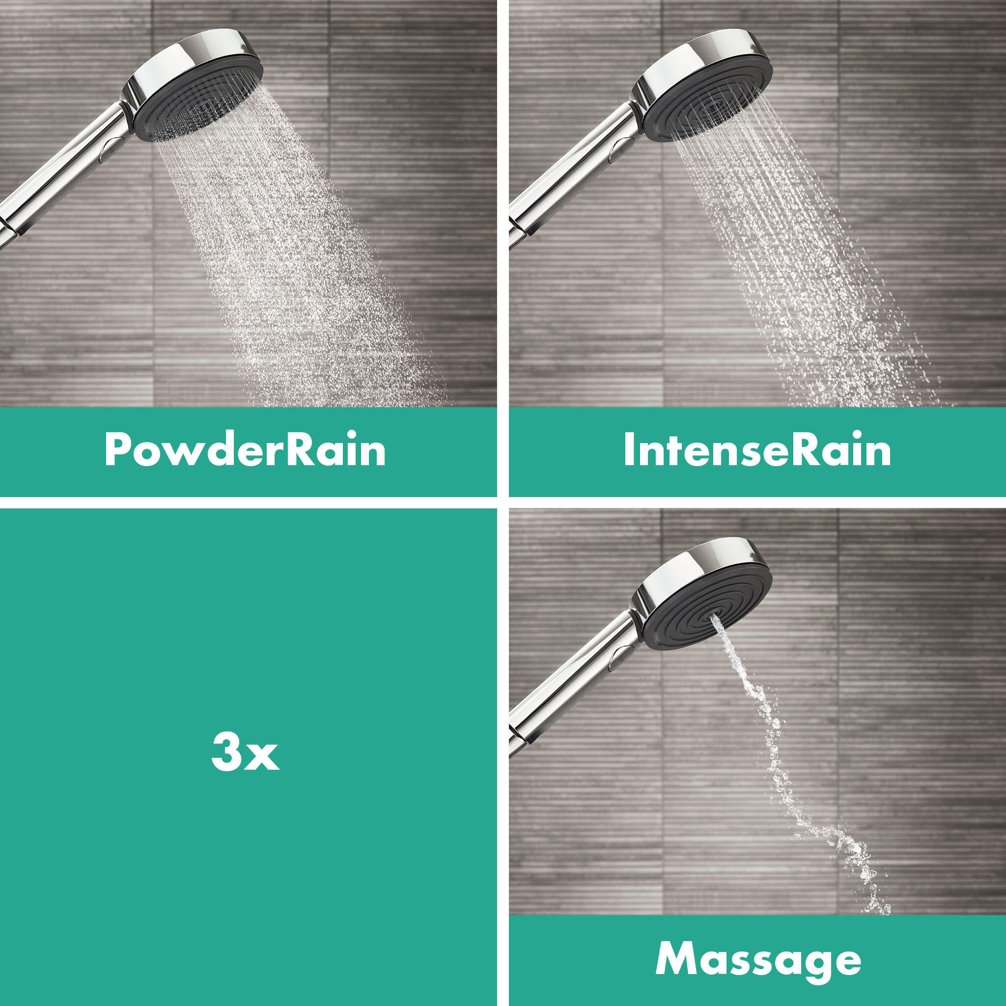 Trio (pommeau, flexible et support de douche) 3 jet(s) HANSGROHE Pulsify chromé - 8