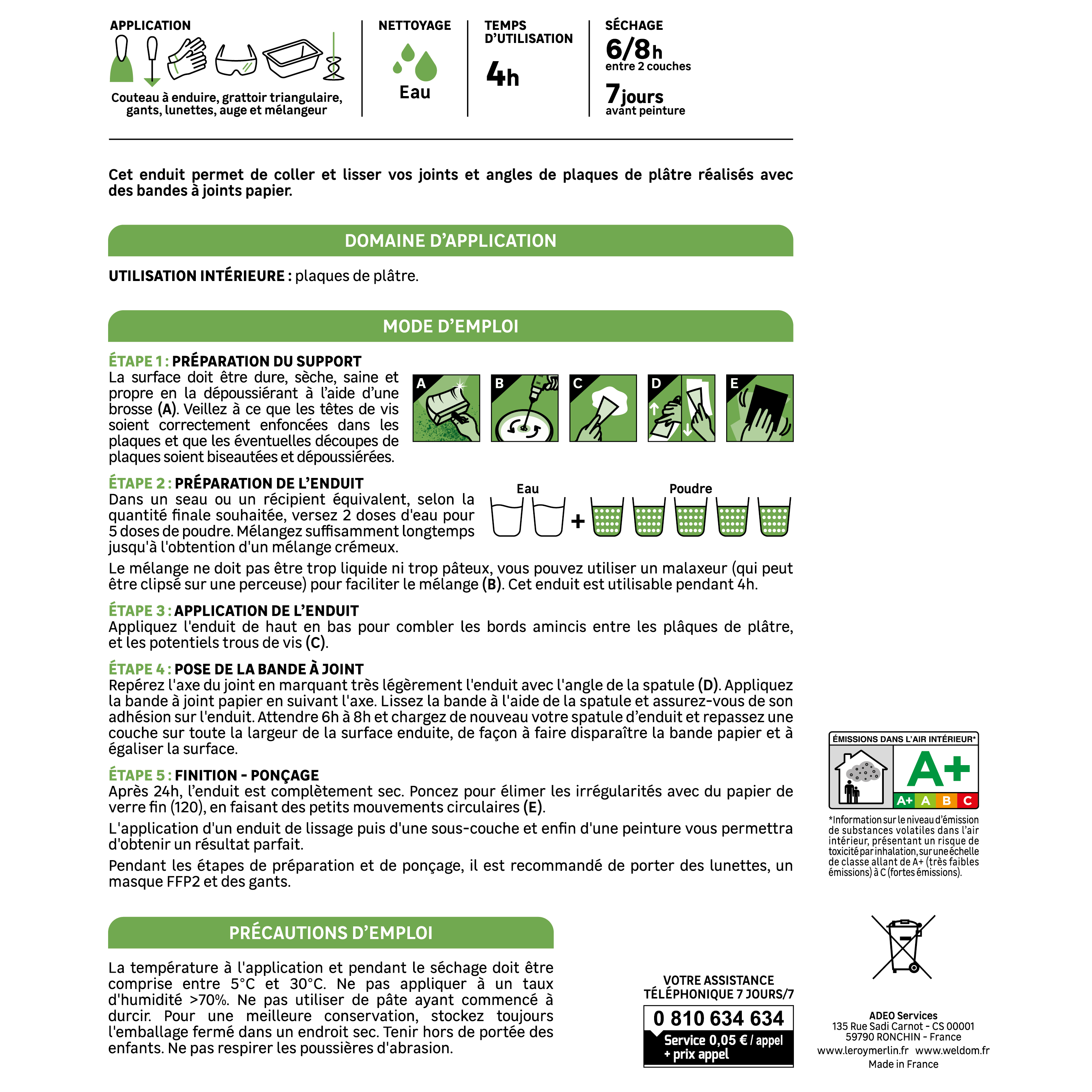 Enduit pour joint en poudre AXTON blanc 5 kg - 3
