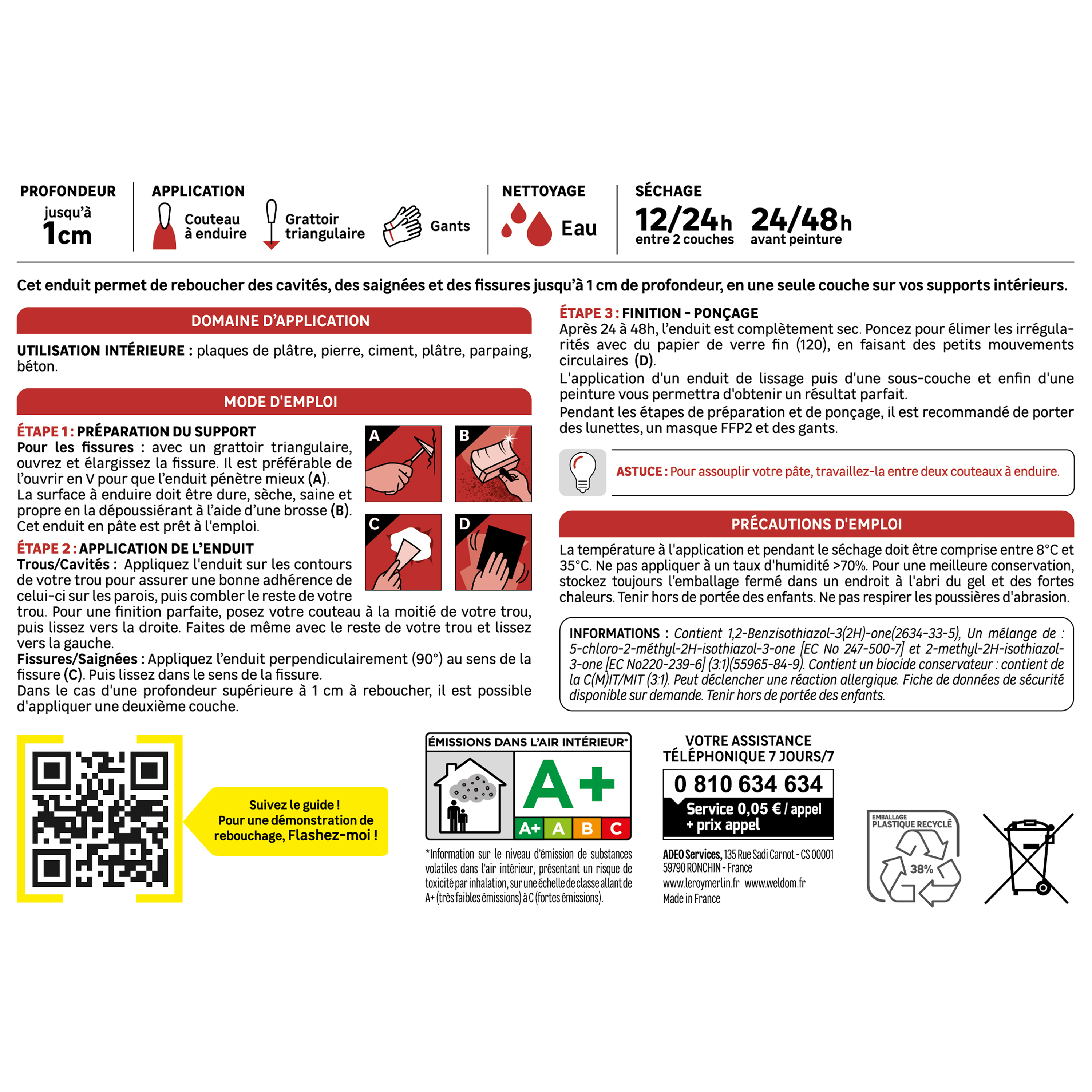 Enduit de rebouchage en pâte AXTON 4 kg - 3