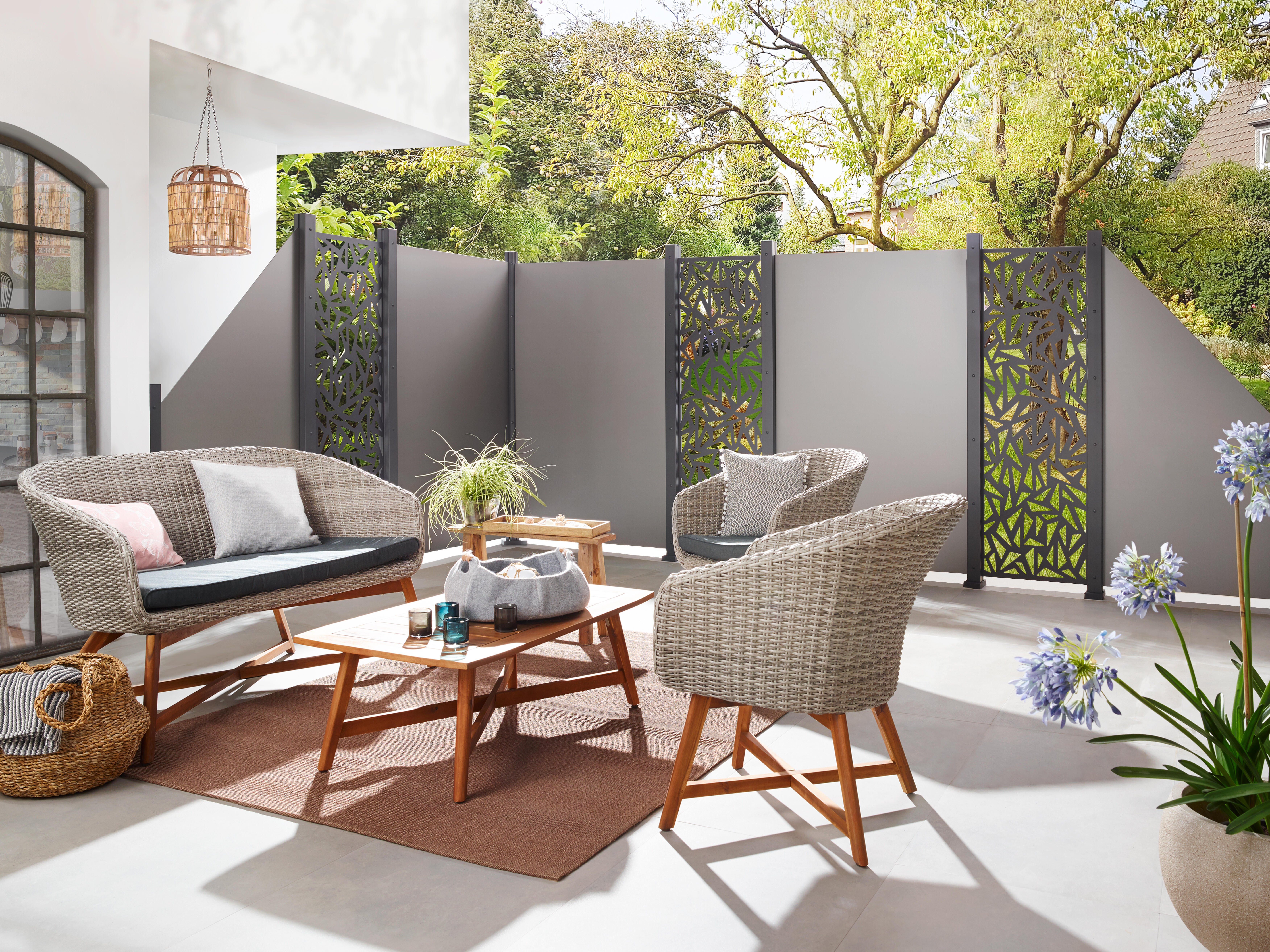 Panneau de clôture aluminium plein 2721, l.90 x H.180 cm, gris clair - 2