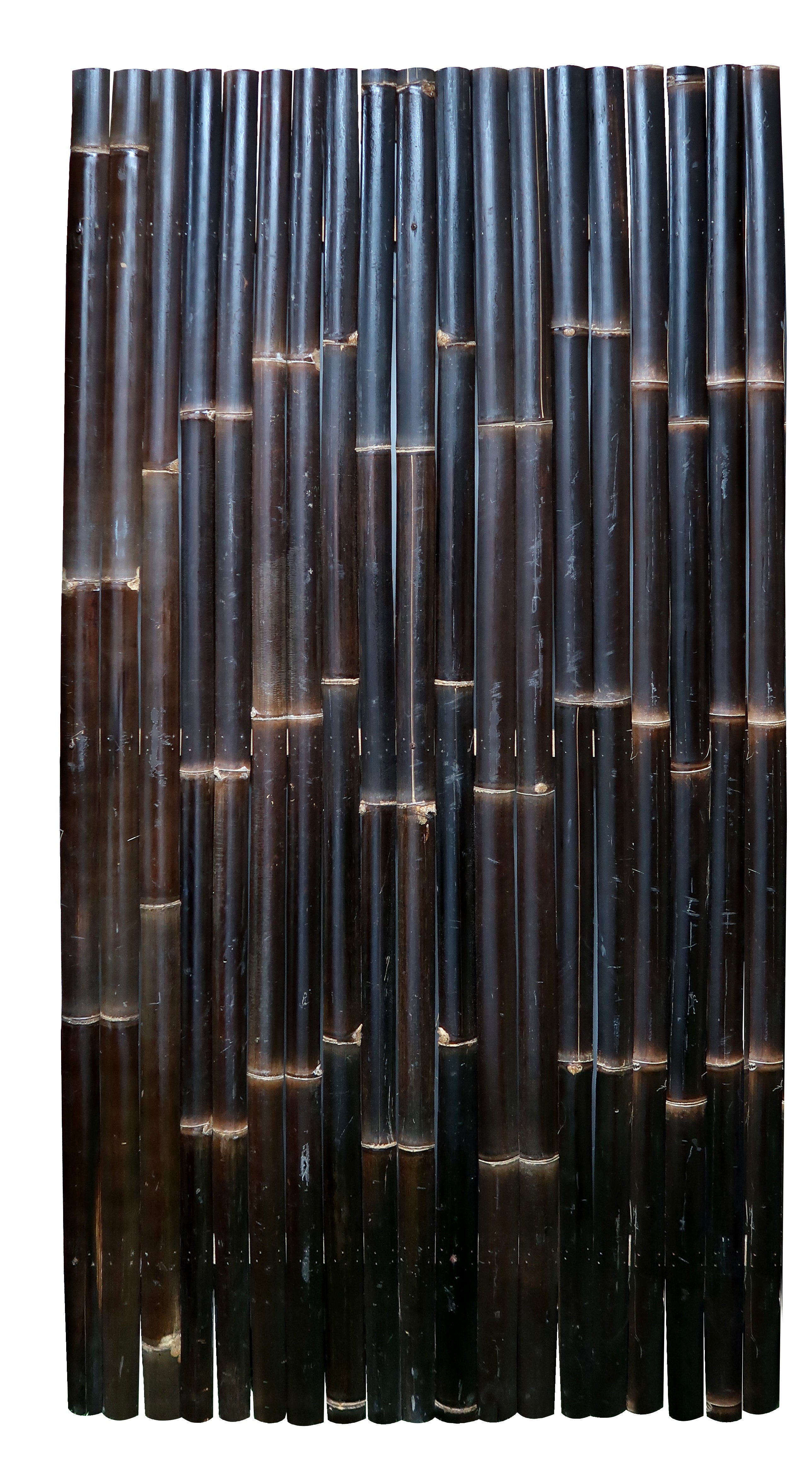 Panneaux lattes sans cordage bambou noir, L. 90 x H. 180 cm - 2