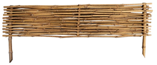 Bordure De Jardin En Bambou Noir - 45 Cm De Haut, 200 Cm De Large - Pour Délimiter Parterres, Allées