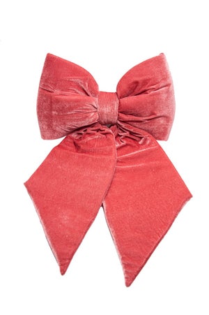 COSORO 36 Pezzi Fiocco Velluto Natale,5 * 7 Pollici Fiocchi Rosa Natalizi Decorazioni Natale,Vintage Nastro Velluto Decori Natalizi Per Albero Per