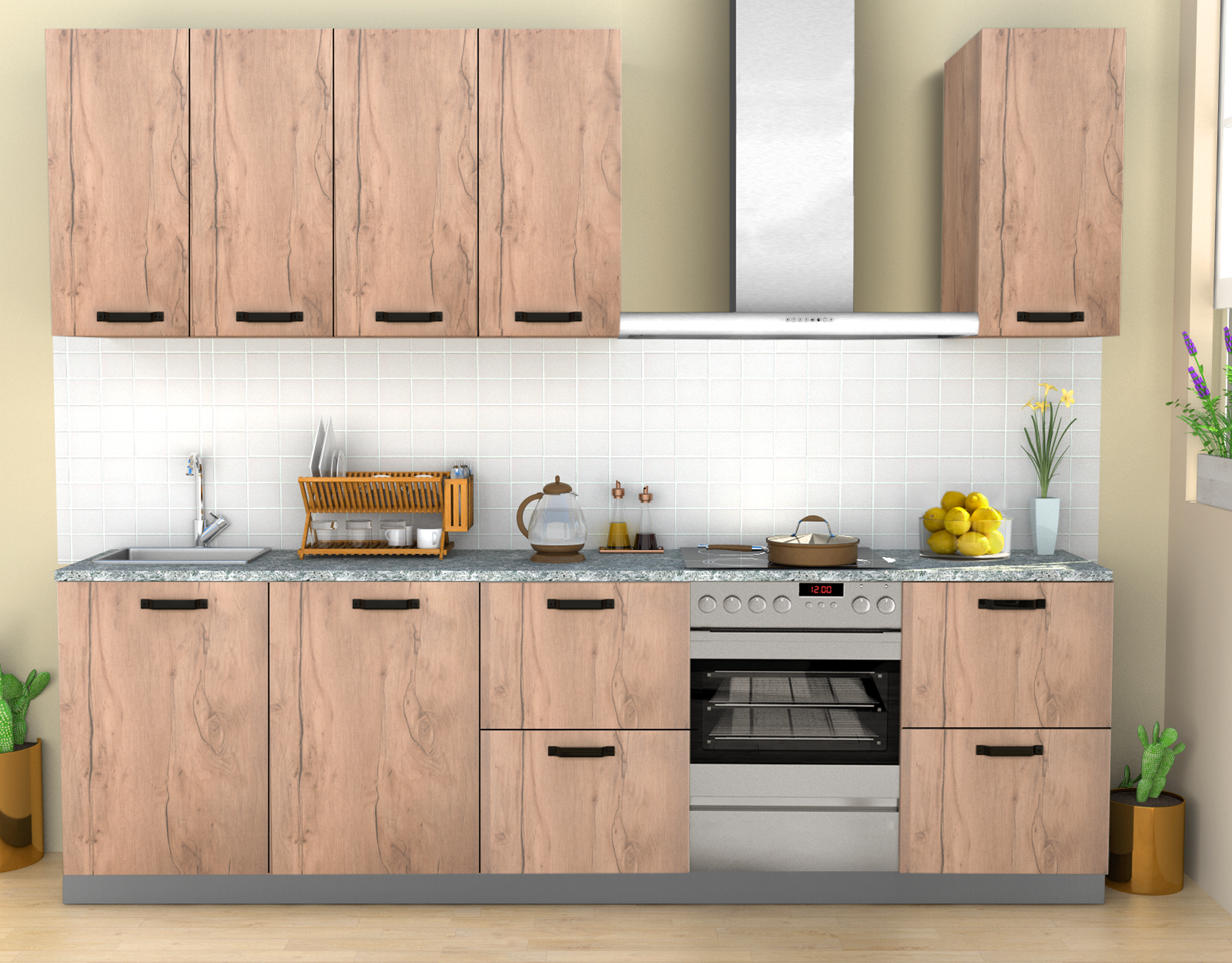Porta de cozinha Delinia Santiago 45x76.8cm castanho mate - 3