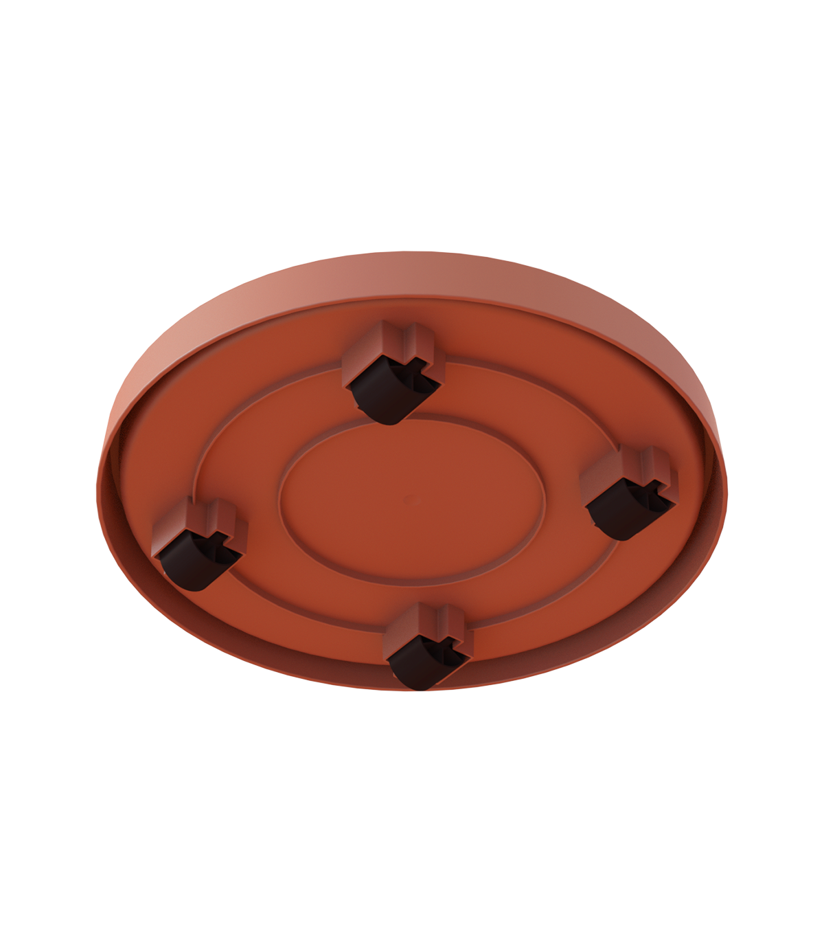 Sottovaso per vaso da fiori ARTEVASI con ruote in polipropilene di colore terracotta ø 30 x H 6.2 cm - 2