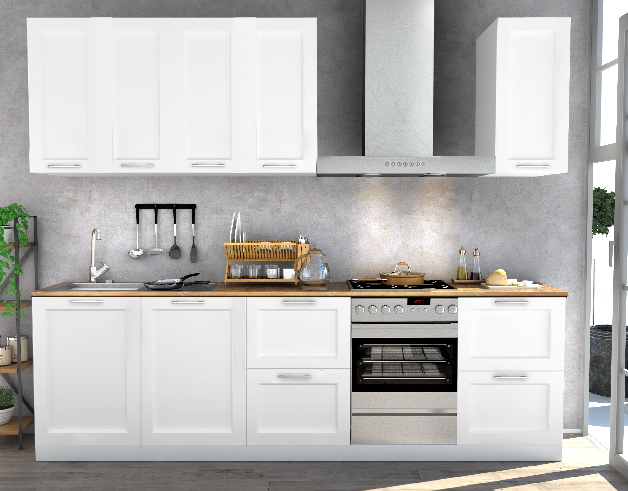 Porta de cozinha Delinia Newport 45X77 cm branco mate - 6