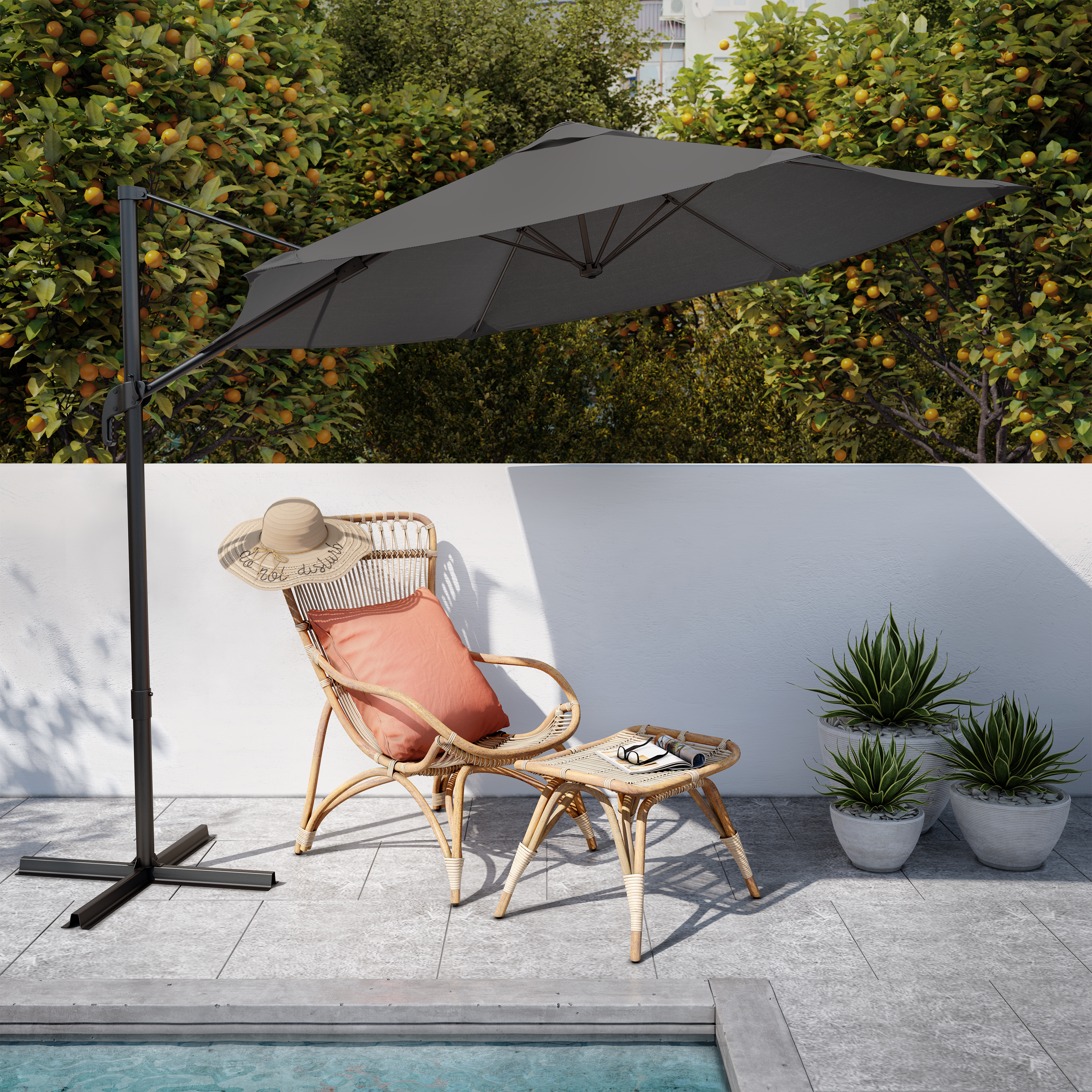 Chapéu de sol NATERIAL AVEA CINZA D290CM - 9