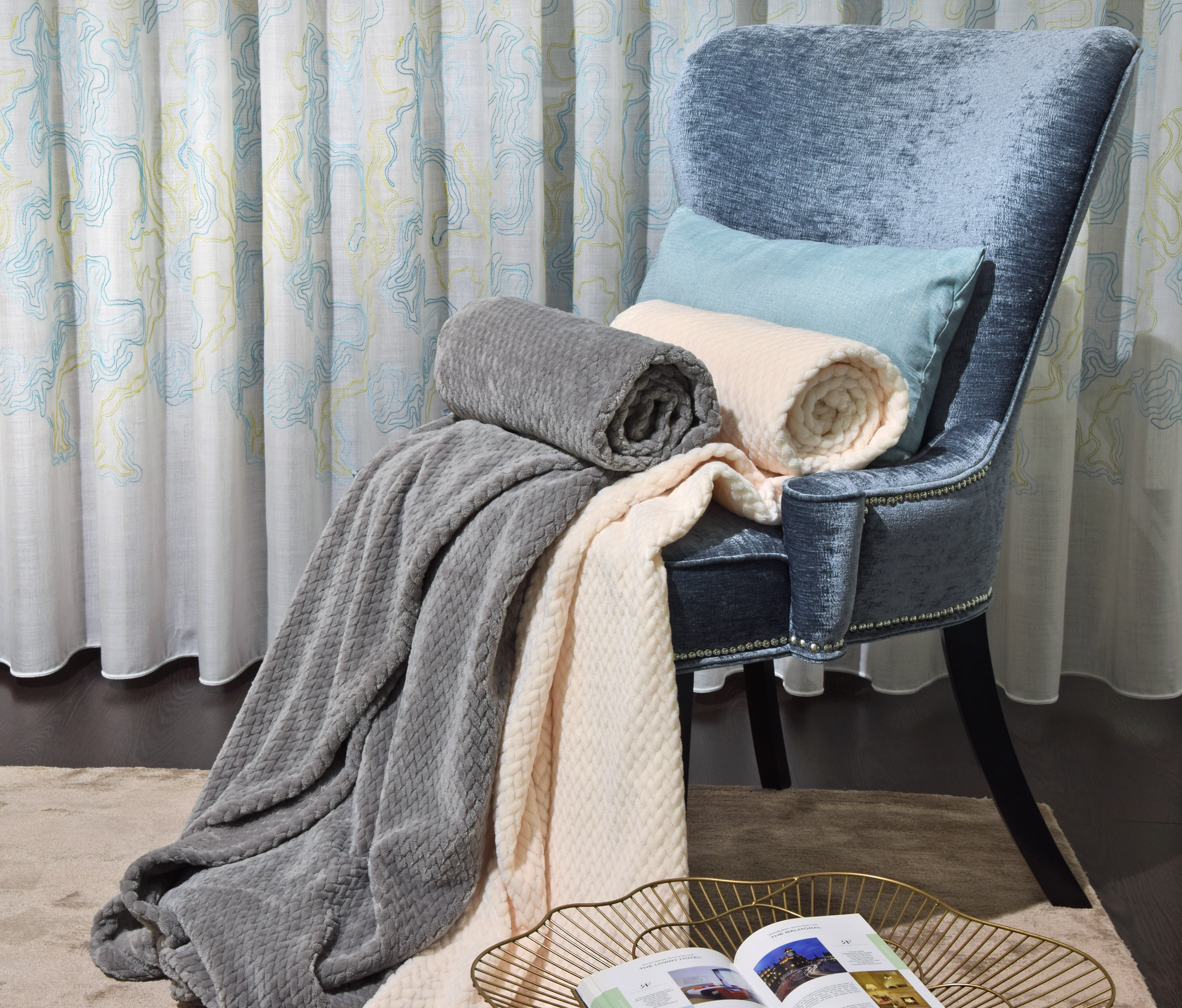 Manta HARYANA 130X170CM CINZENTO - 2