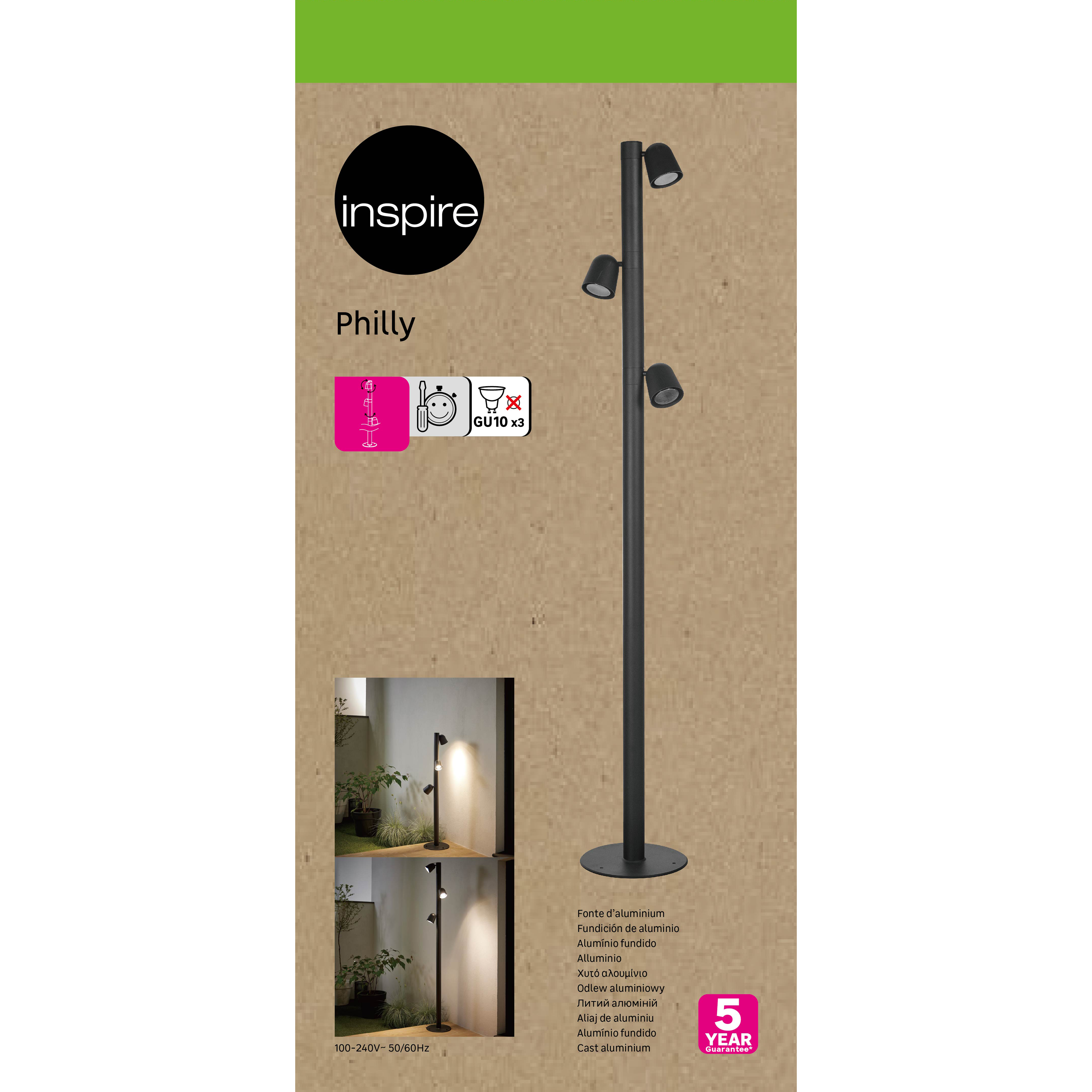 Lampadaire extérieur 3 x GU10 max 25W anthracite Philly INSPIRE - 8