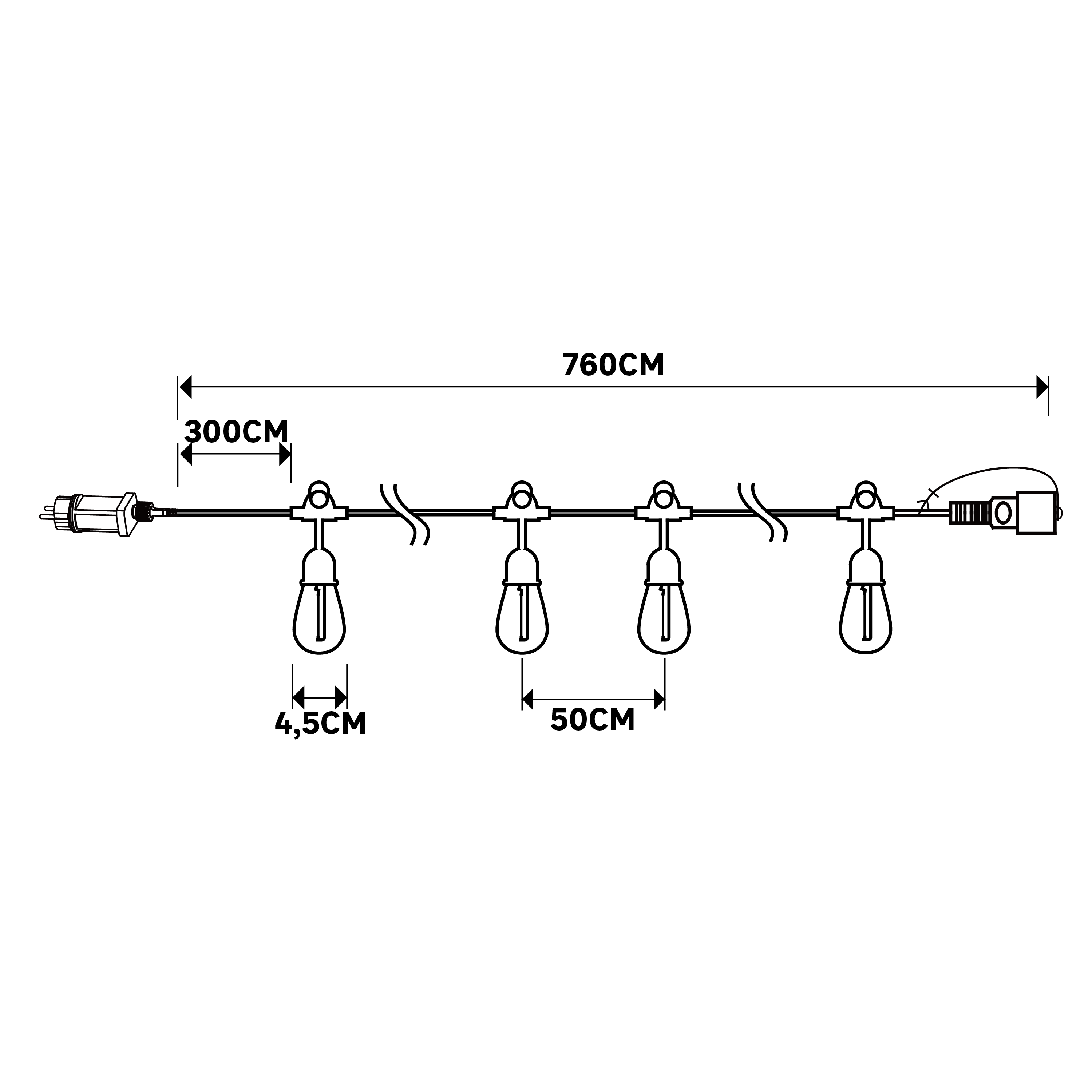 Grinalda exterior Glen 2700lm 7.6m 10 luzes preto Inspire - 7