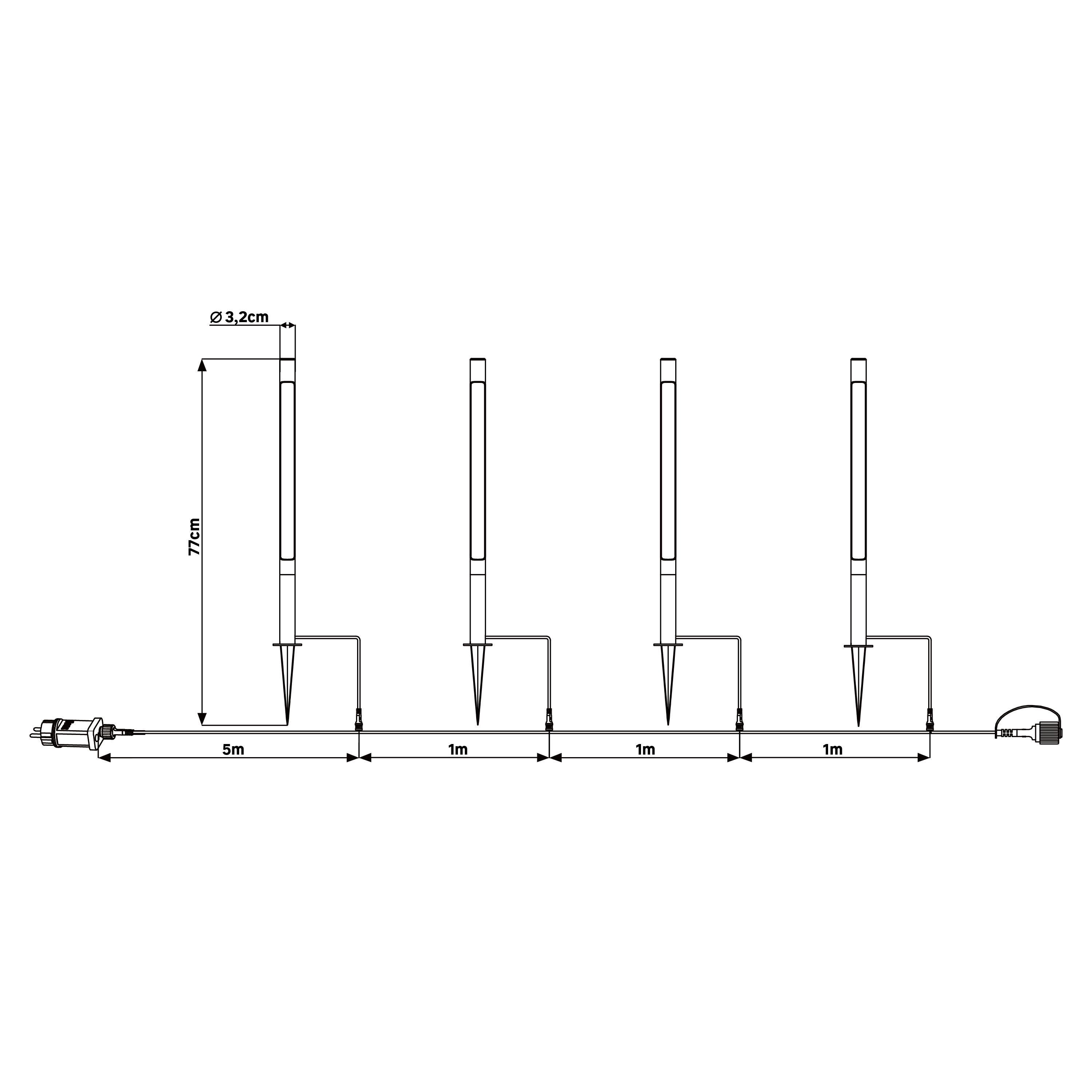 Kit de 4 balizas LED INSPIRE Lapa 4000K IP44 - 7