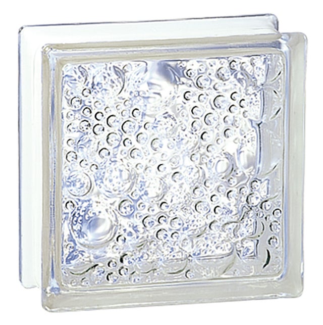 Vetromattone trasparente bolla L 19 x H 19 x Sp 8 cm