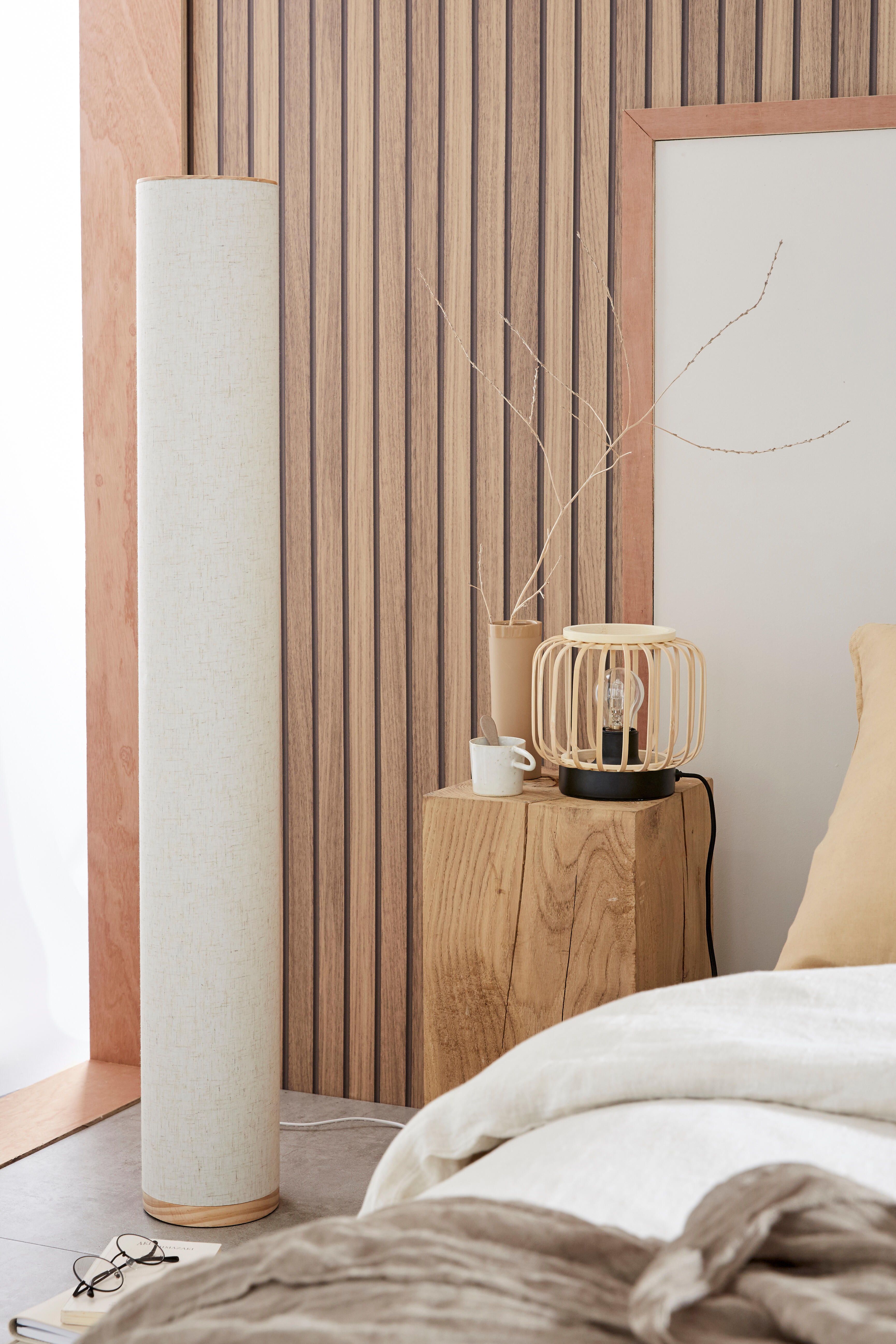 Papier peint intissé Tasseaux brun - 7