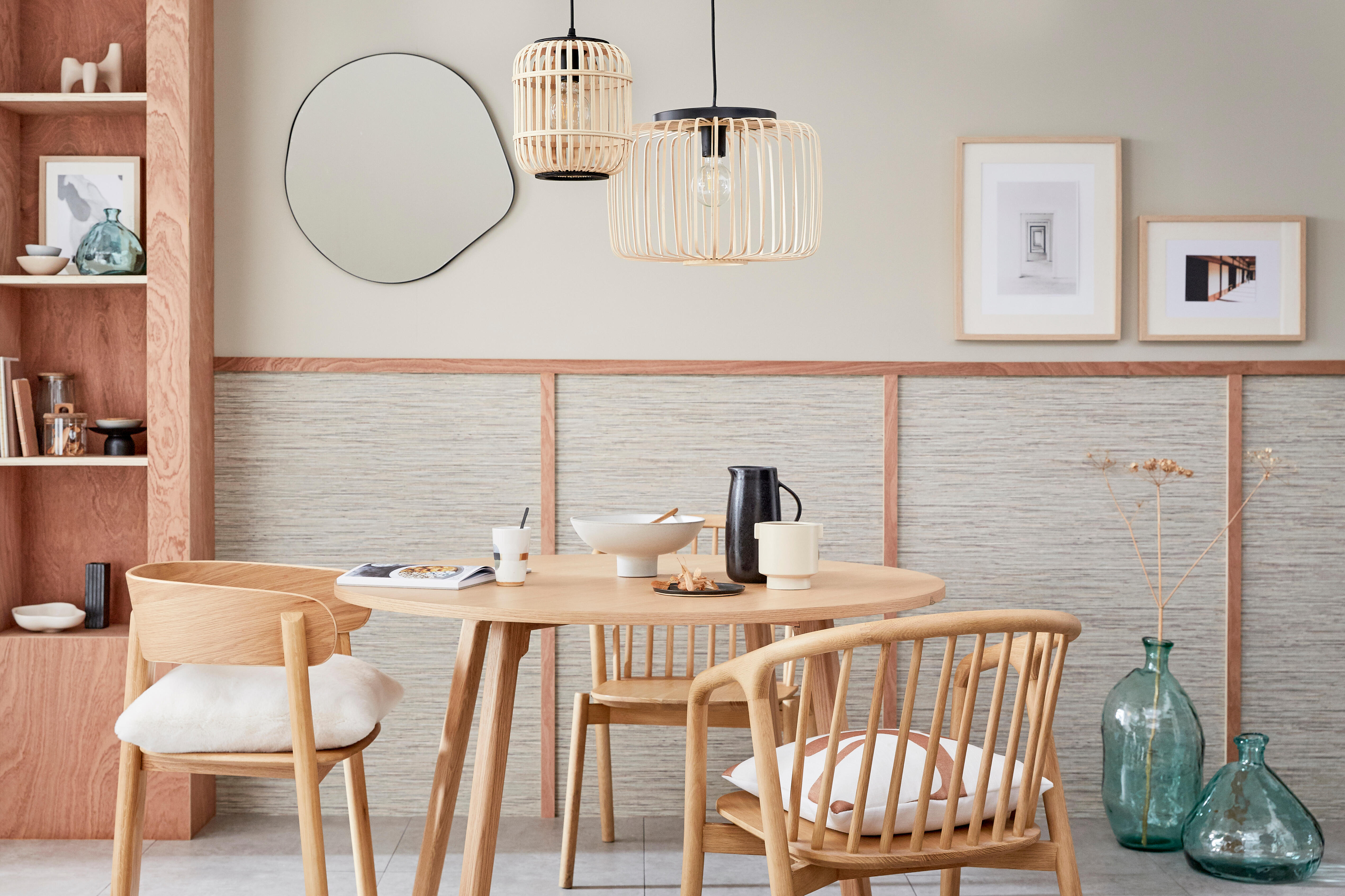 Suspension Pecan bambou, beige, Diam.38 cm INSPIRE, E27 - 5