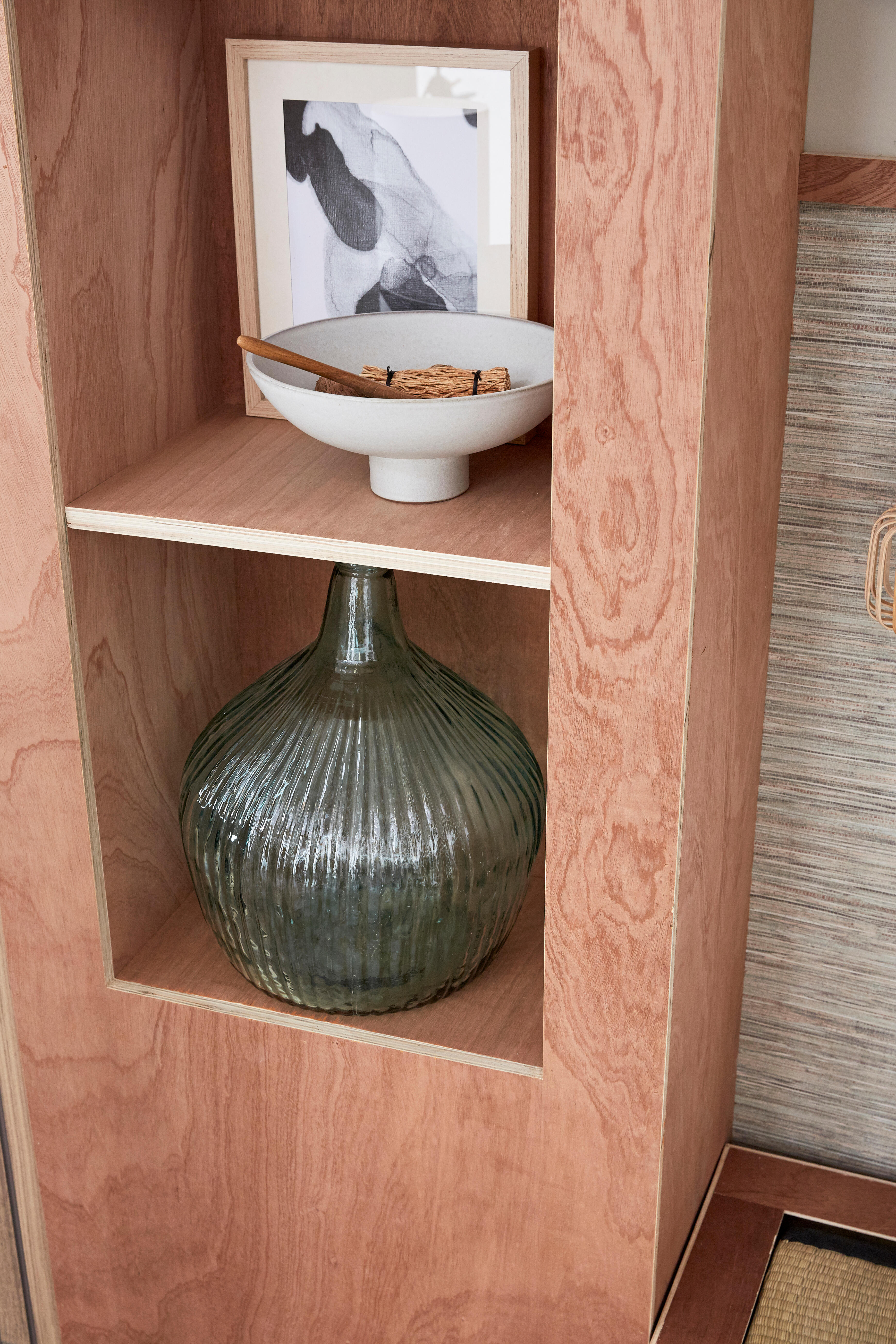 Vase Dame Jeanne, verre recyclé transparent, l.29 x H.42 cm - 3