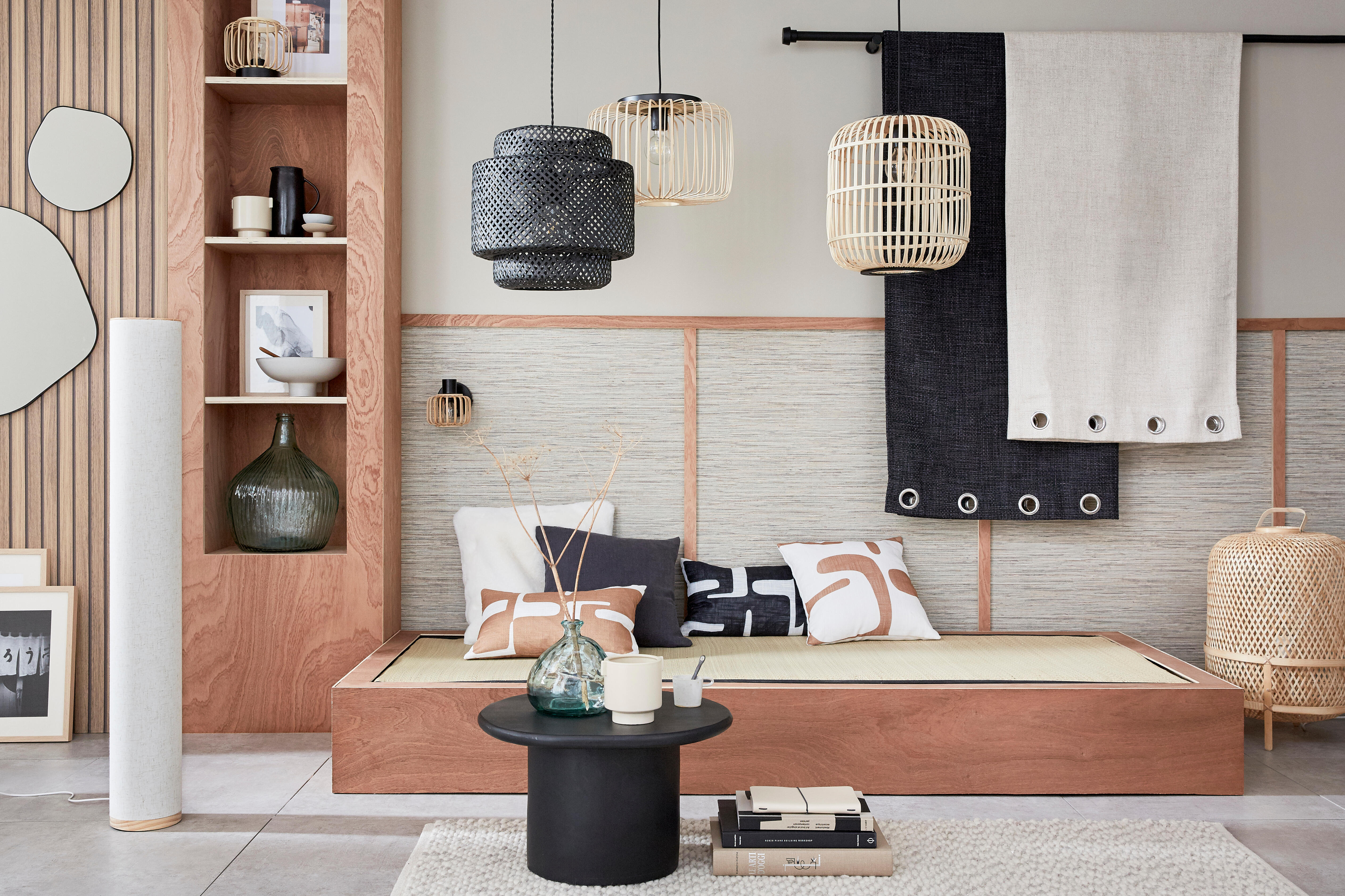 Papier peint intissé Tasseaux brun - 5