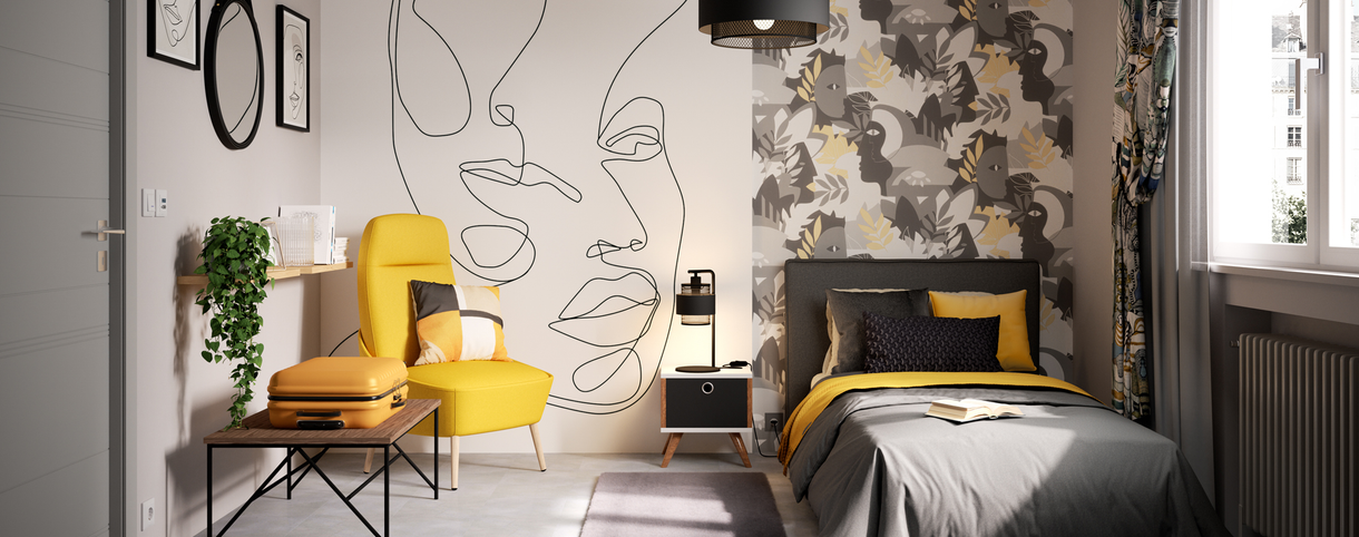 Comodino Con 3 Cassetti Scanalati Conifferism: Stile Mid-Century, Bianco E Oro, 48x66 Cm Per Camera Da Letto O Soggiorno - 2