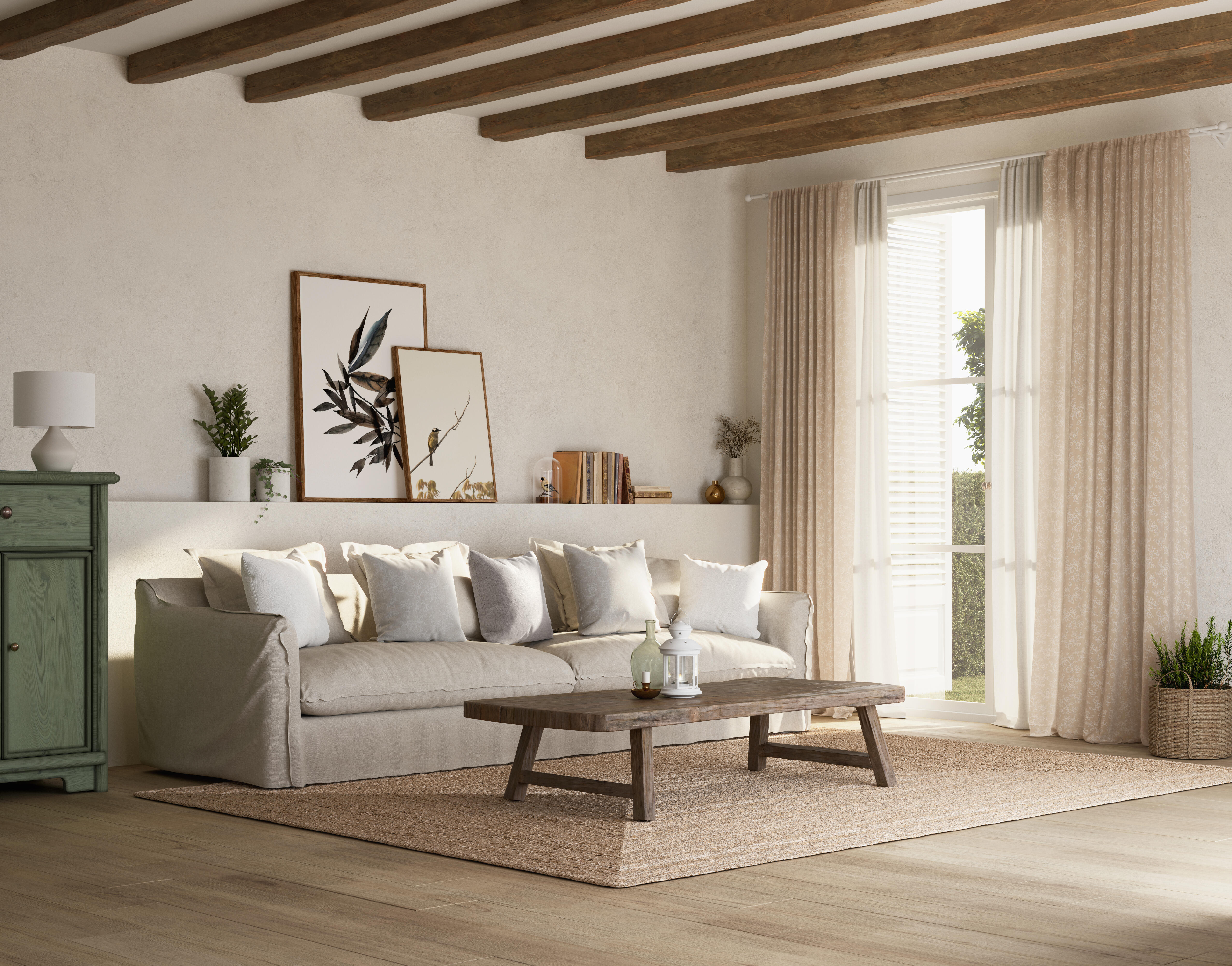 Cojín decorativo Gaya de 45x45 cm en color beige
 - 5