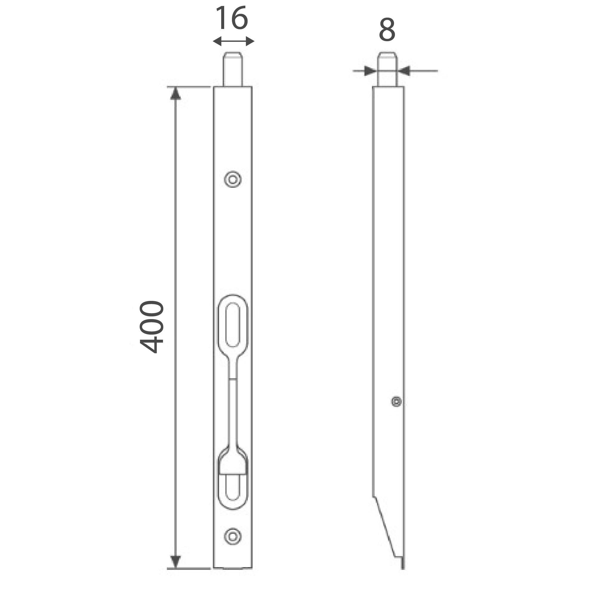 Catenaccio da incasso D003204022 in ottone L 16 x H 40 mm - 3
